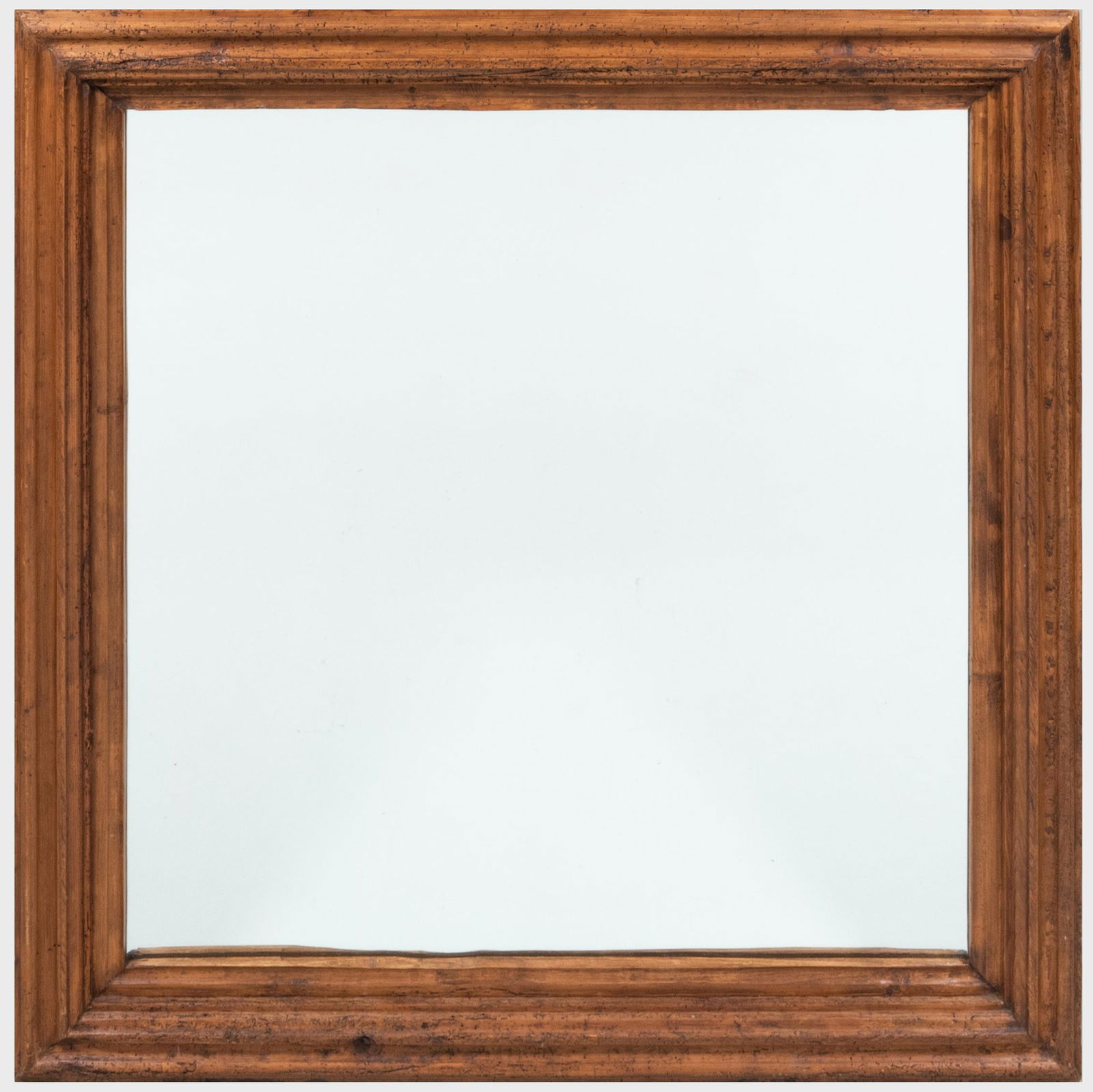 Large Rustic Walnut Square Molded Mirror (1 of 4)