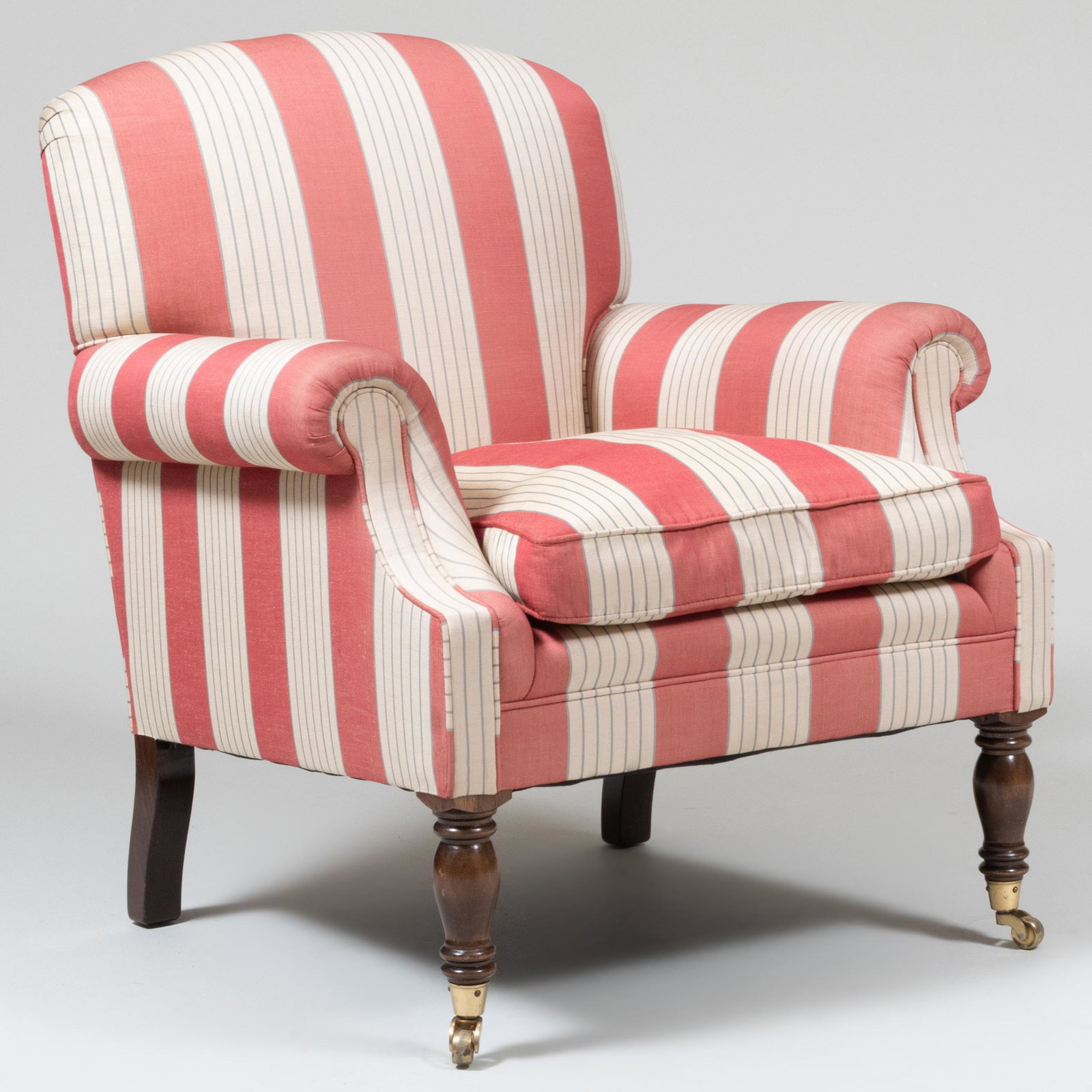 George Smith Striped Upholstered Club Chair (1 of 8)