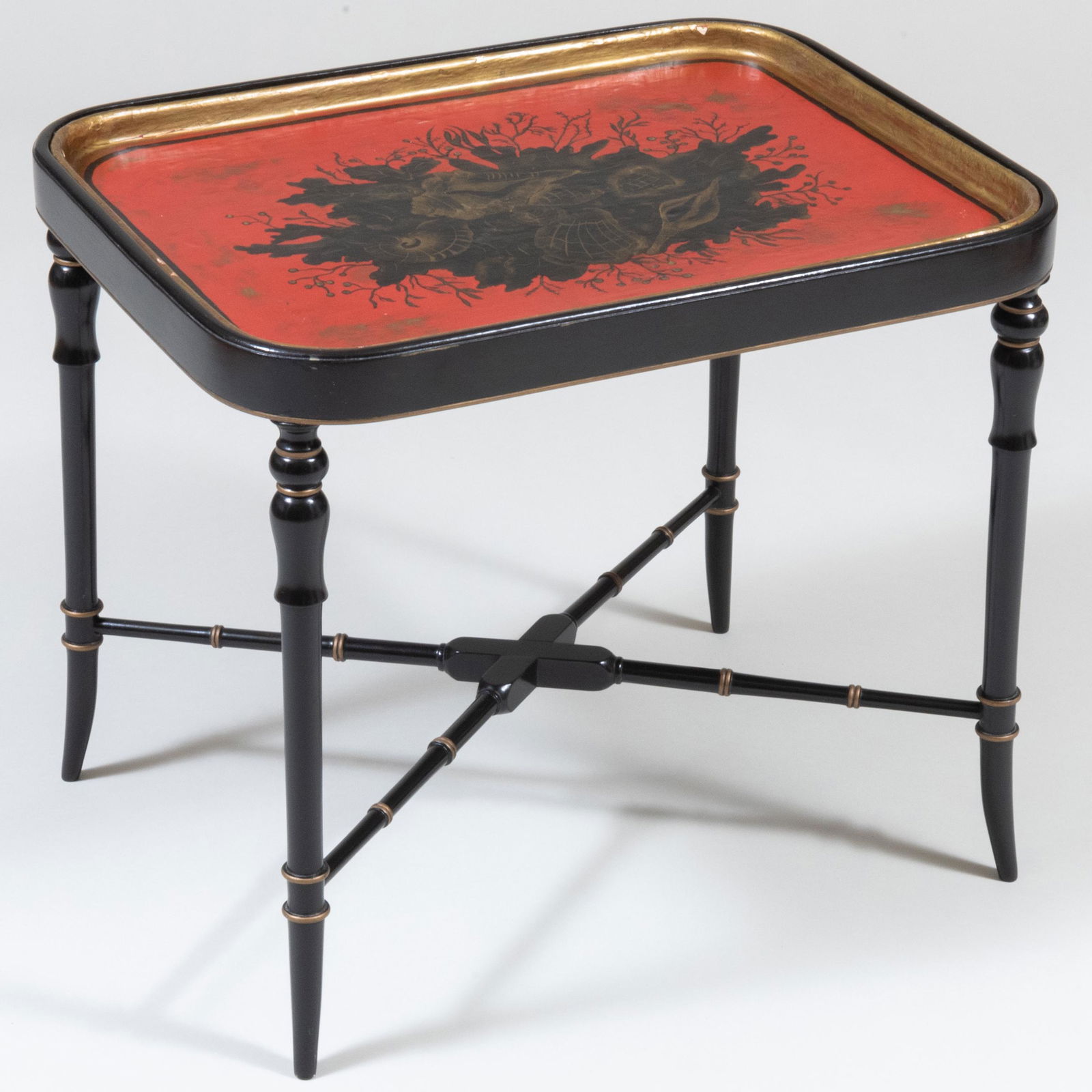 Regency Painted Papier Mache Tray on Later Stand (1 of 10)
