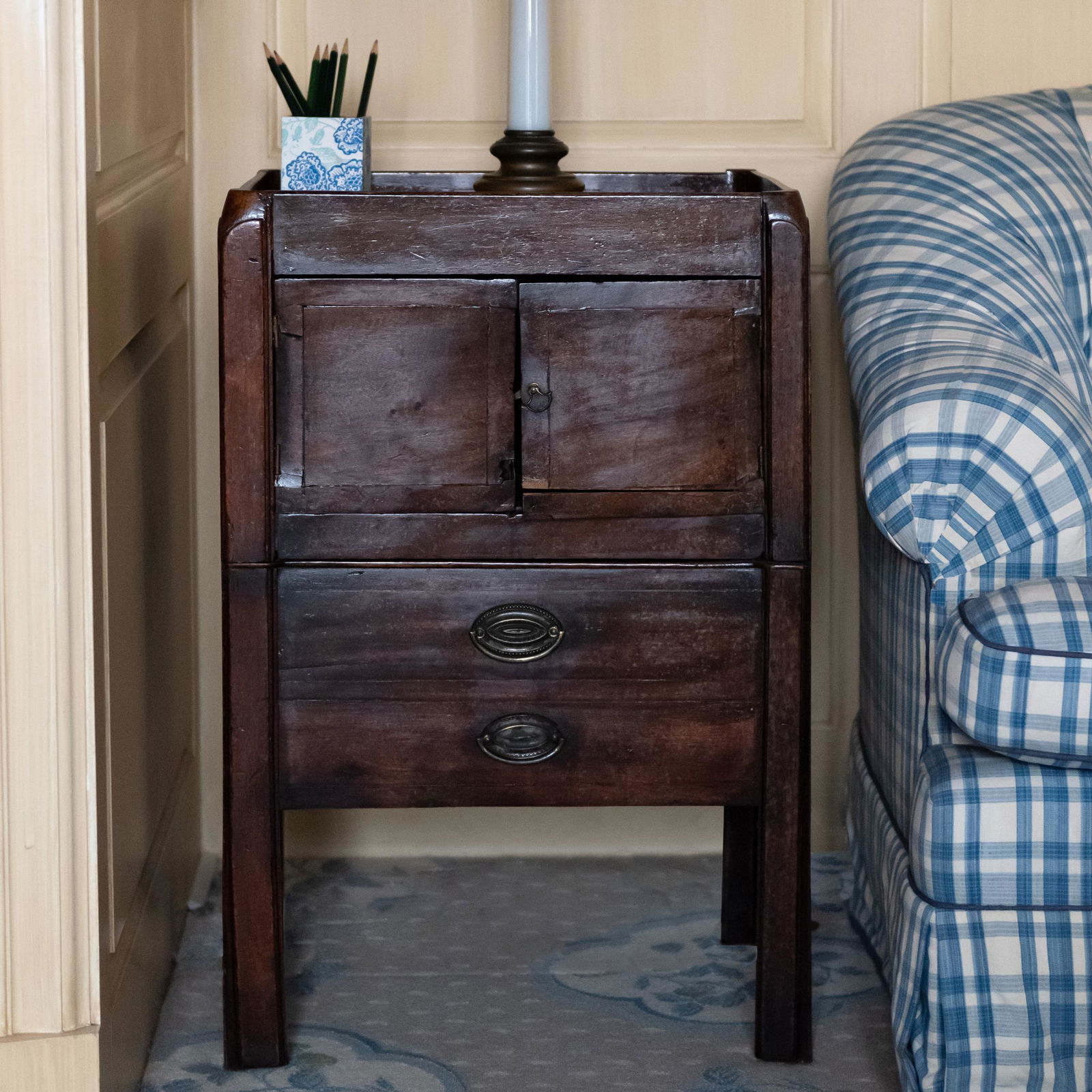 George III Mahogany Bedside Cabinet (1 of 11)