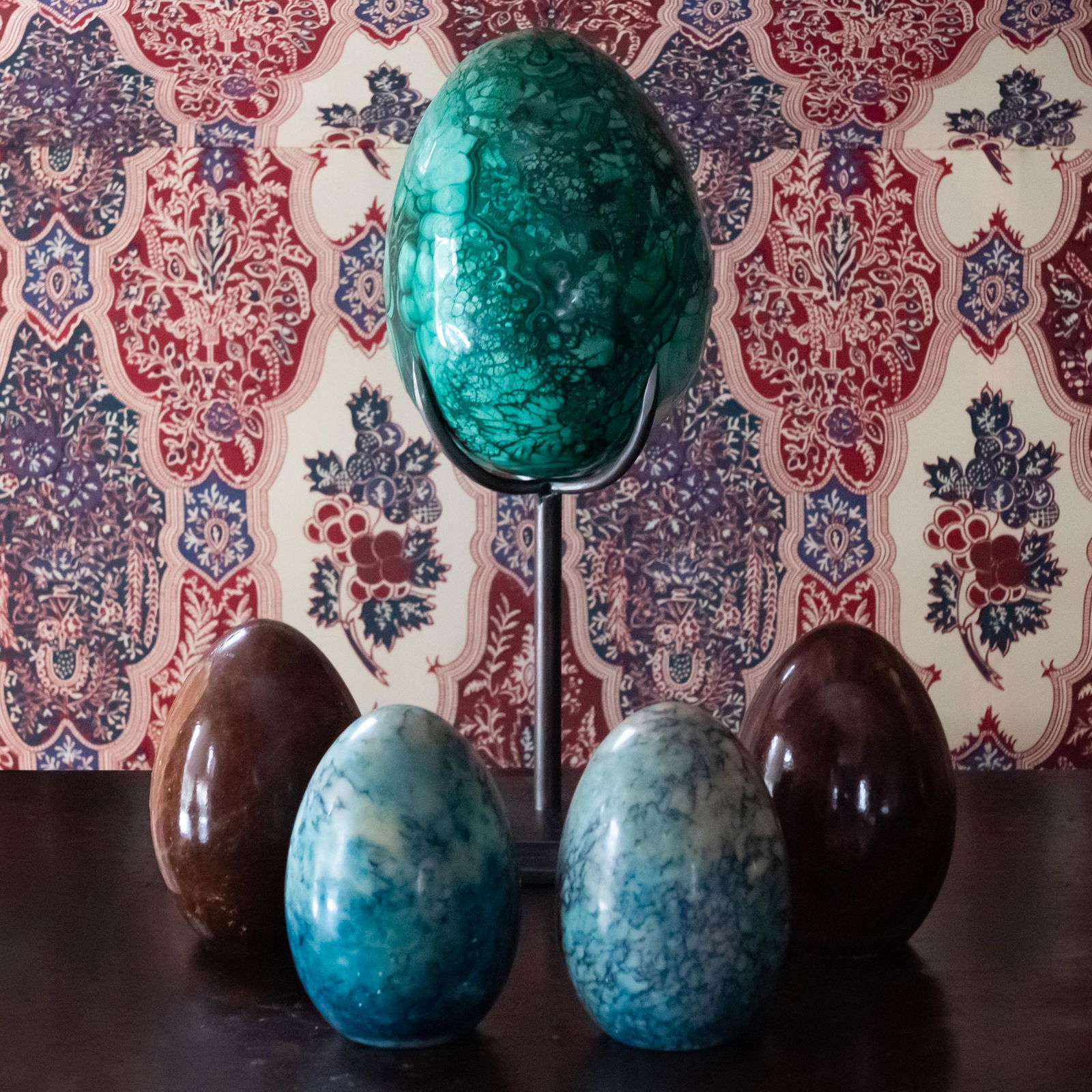 Group of Five Hardstone Specimen Eggs (1 of 13)