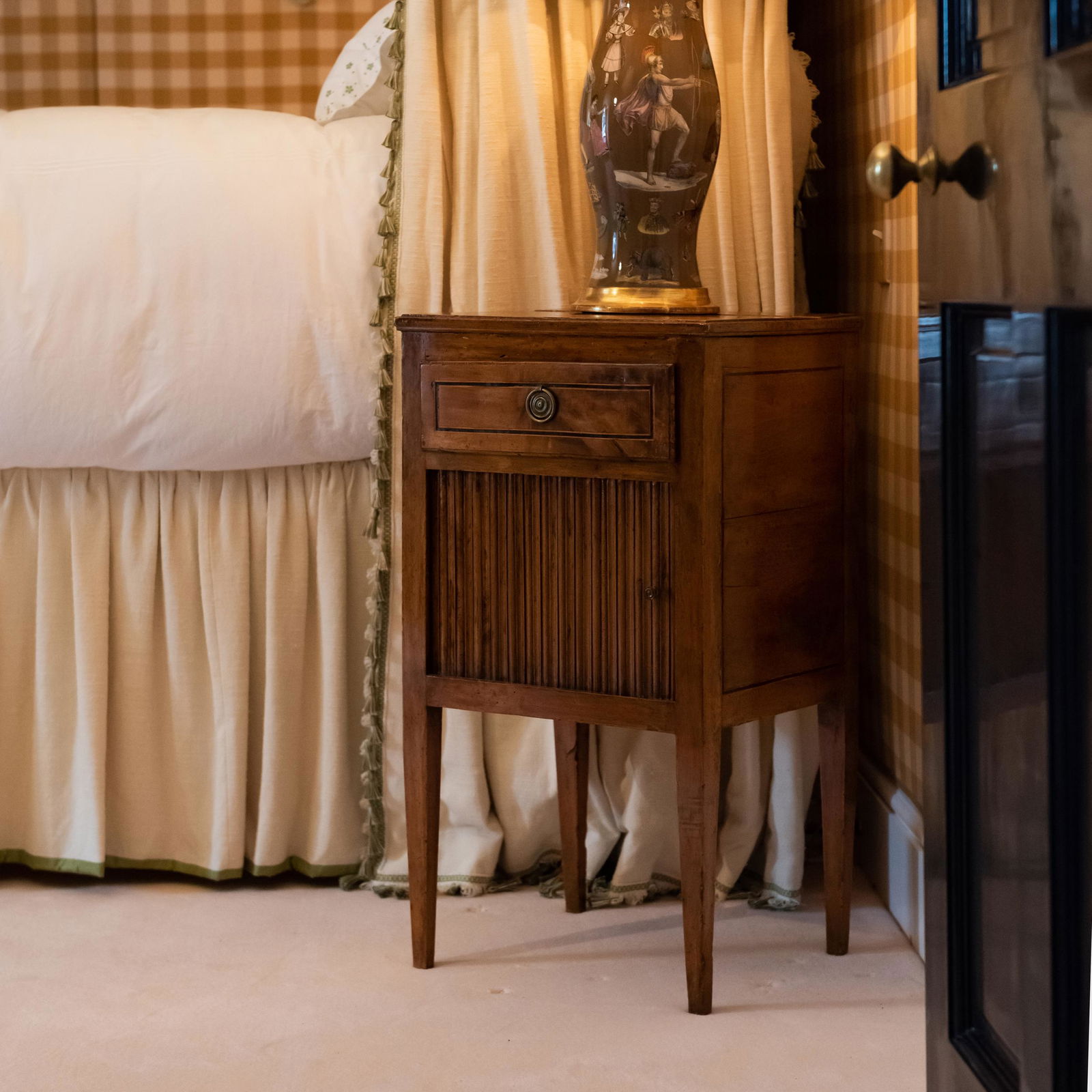 Pair of Louis XVI Provincial Inlaid Fruitwood Bedside Tables (1 of 11)