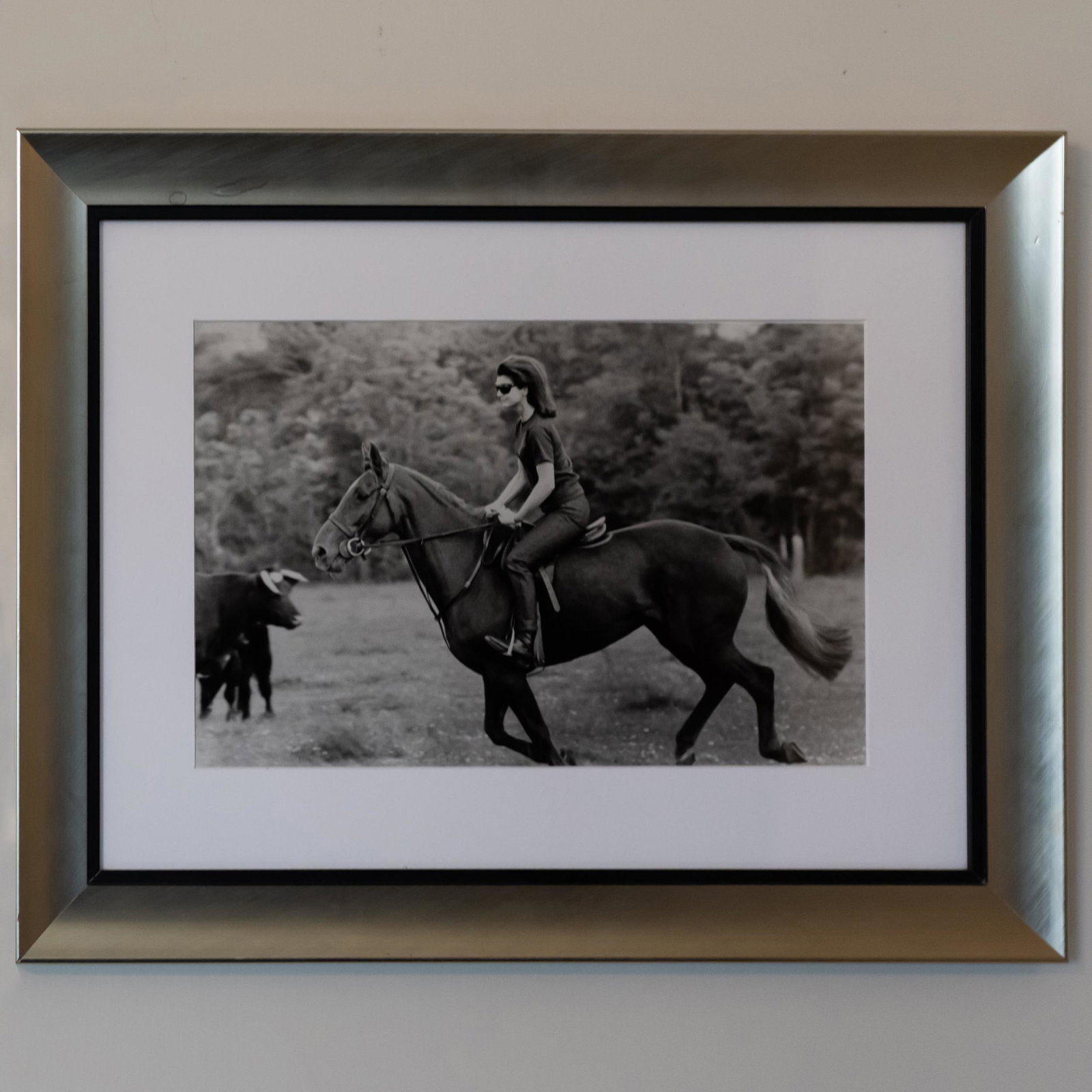 20th Century School: Jackie on Horseback; and Jackie: 20th Century School: Jackie on Horseback; and Jackie Two black and white photographs,Jackie on Horsebackfrom the edition of 300 and with label from Ralph Lauren/Getty Images Gallery. 9 1/2 x 15 in. (s