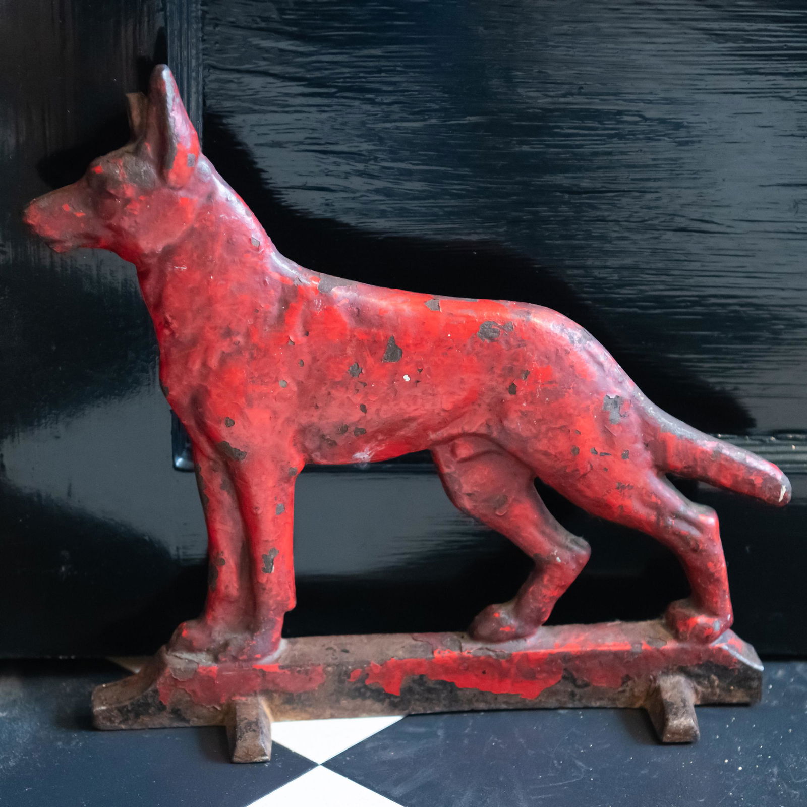 Cast Iron Doorstop in the Form of a German Shepard (1 of 8)