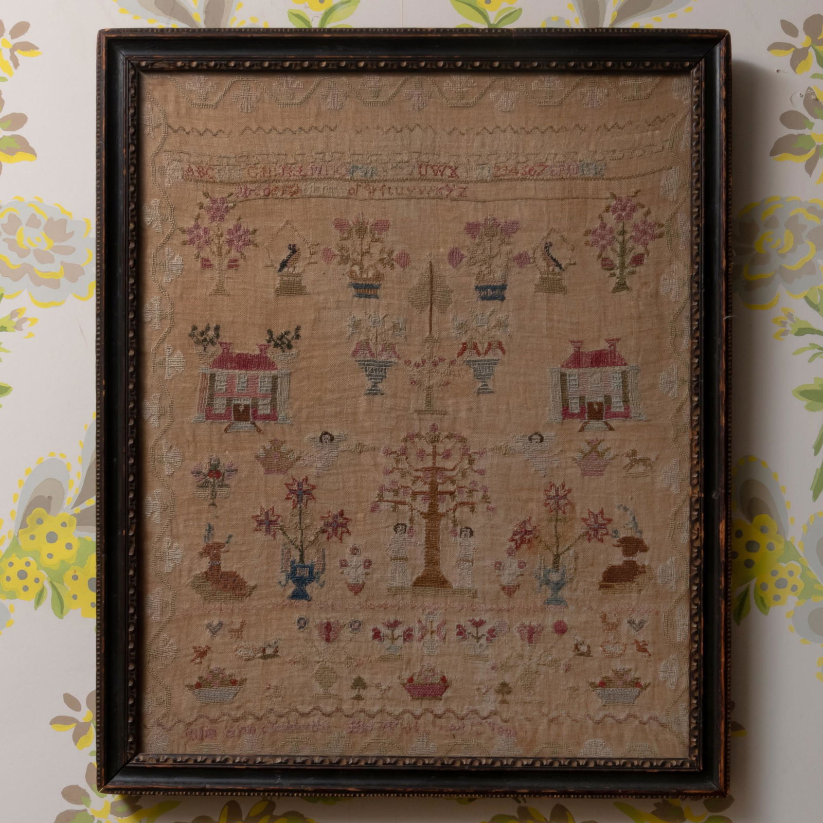 Two English Needlework Samplers, One Signed Mary Ann Wilkinson's in the Nine Year of Her Age, 1827 (1 of 2)