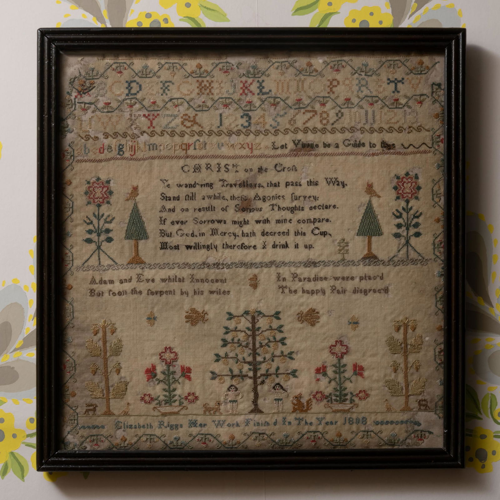 Group of Five English Samplers, One Signed by Elizabeth Ingle, Aged 10 and Elizabeth Riggs, 1808 (1 of 5)