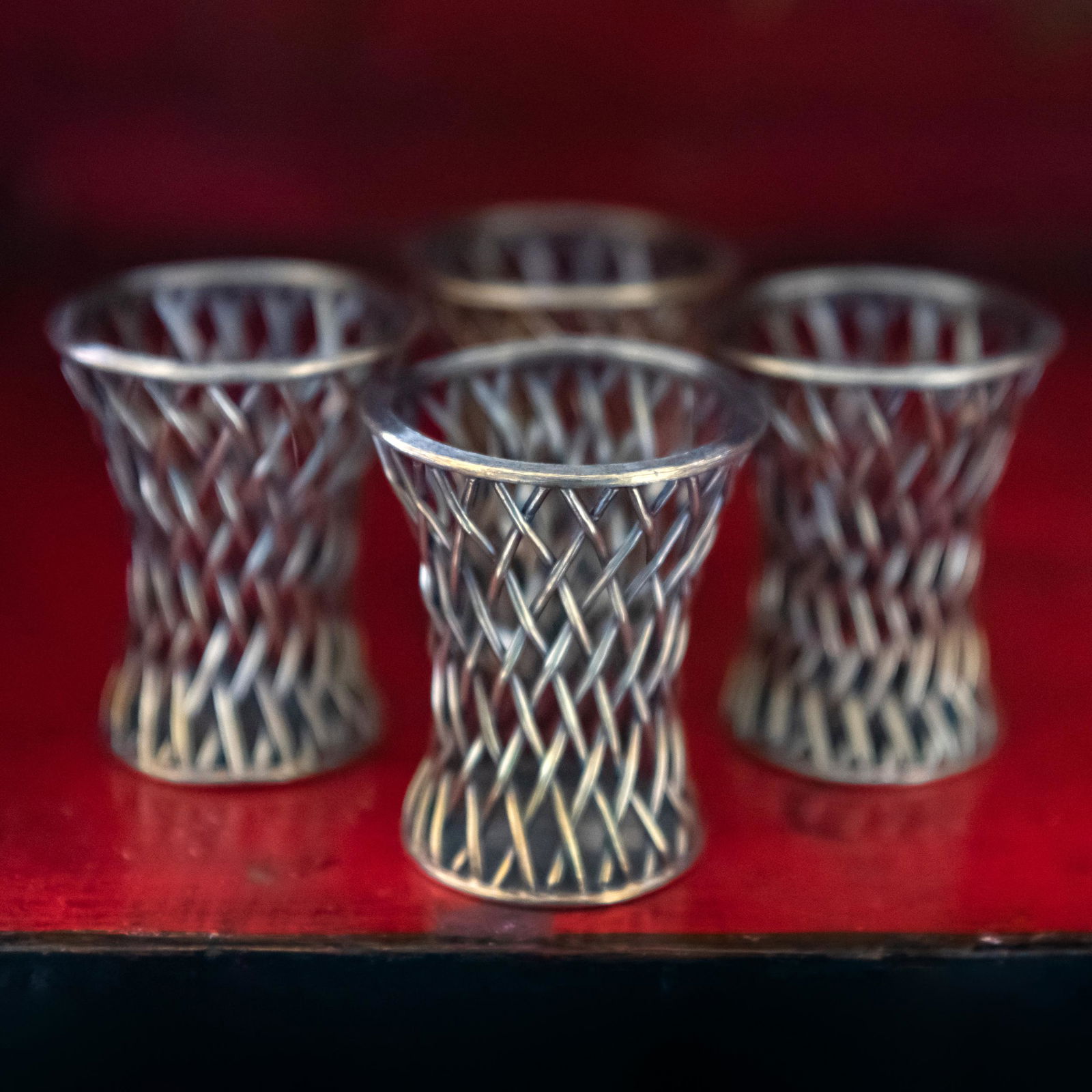 Four Tiffany & Co. Silver-Gilt Lattice Vessels (1 of 6)