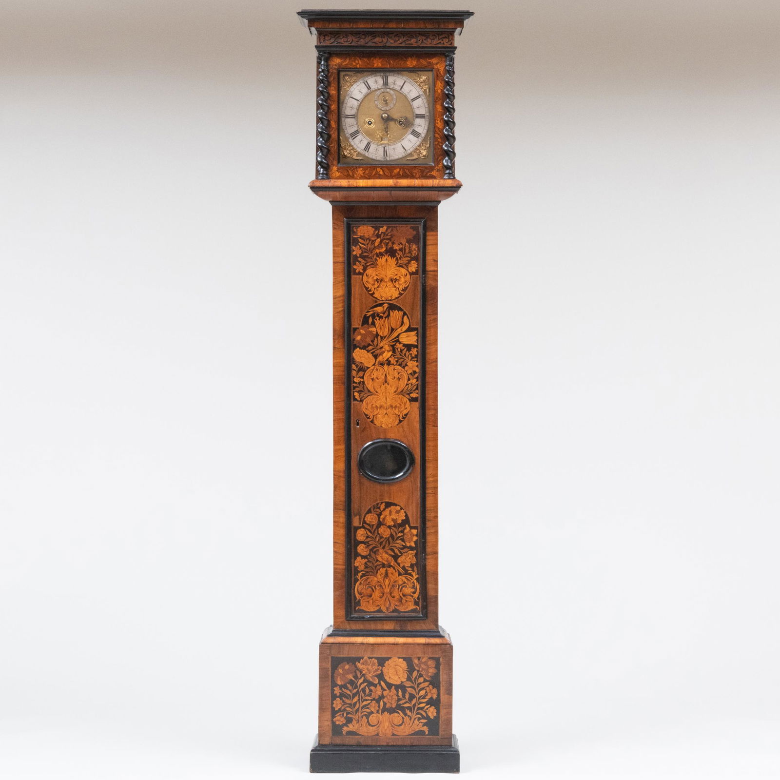 William and Mary Inlaid Walnut Ebonized Longcase Clock, John Fenton, London (1 of 16)