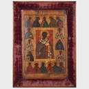 Russian Icon of Saint Nicholas with Deisis Martyrs and Selected Saints, Northern or Novgorod School,