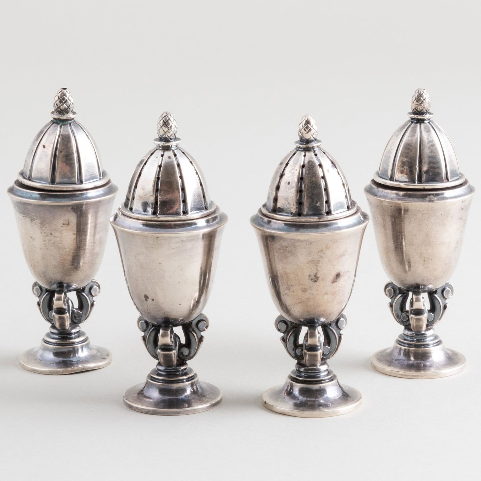 Set of Four Georg Jensen Silver Casters (1 of 8)