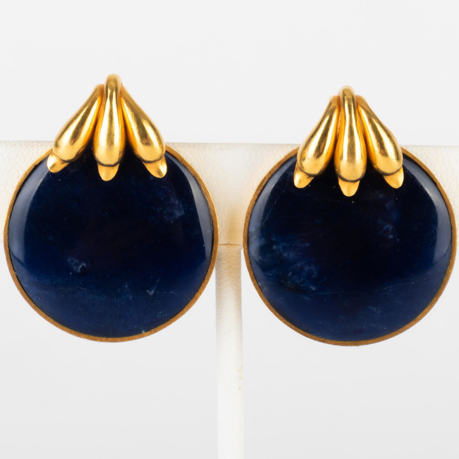 Ilias Lalaounis Pair of Sodalite and Gold Earclips (1 of 14)