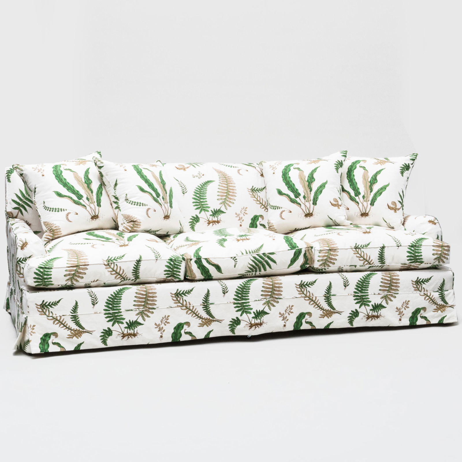 Linen Botanical Upholstered Three Seat Sofa (1 of 8)