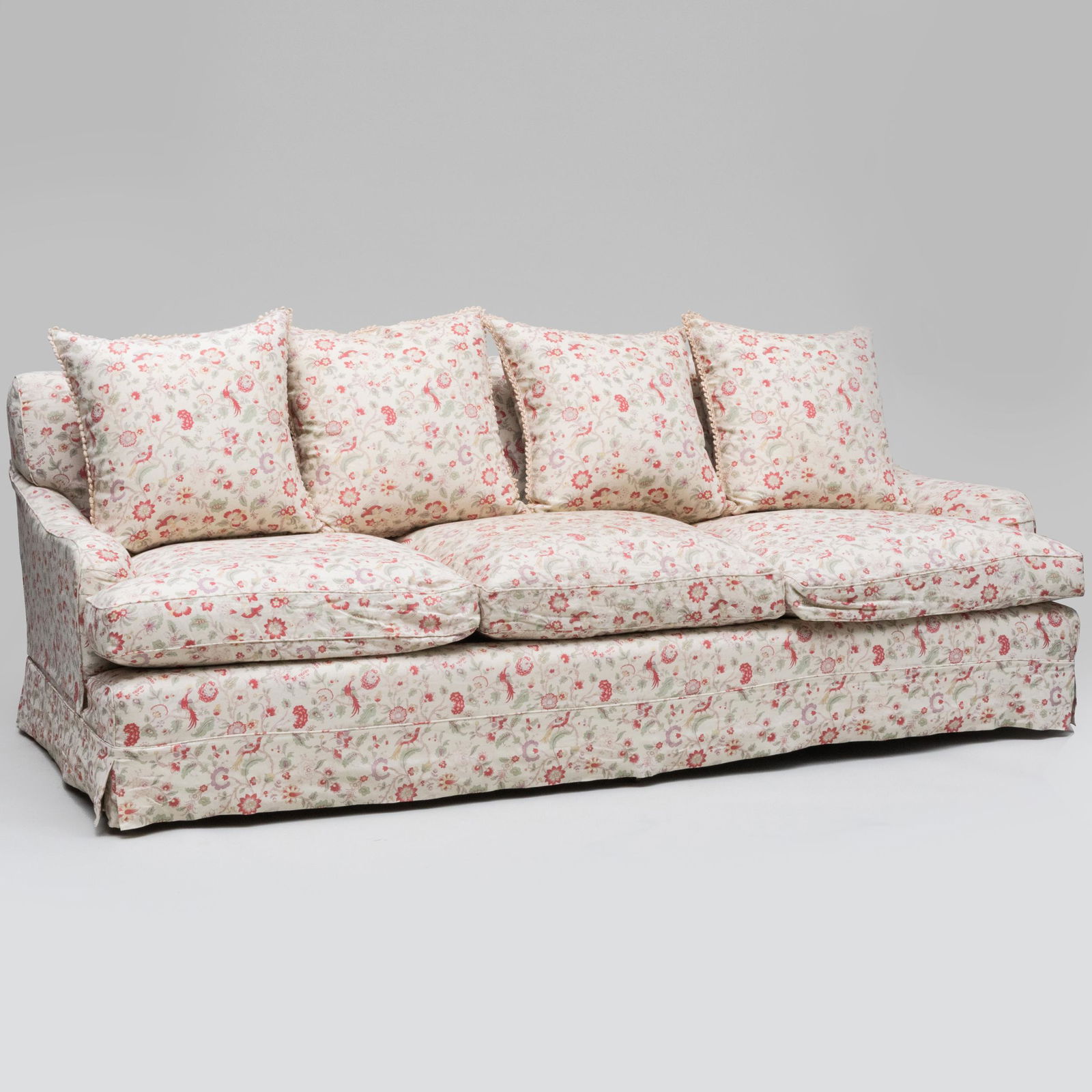 Floral Linen Upholstered Three Seat Sofa (1 of 11)