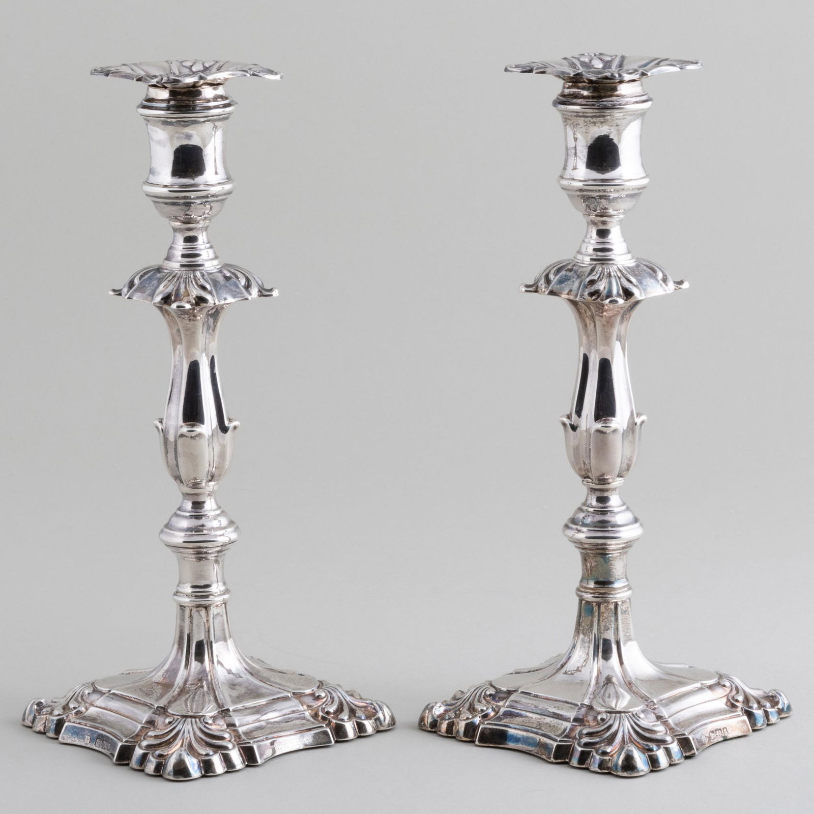 Pair of Victorian Silver Candlesticks (1 of 9)
