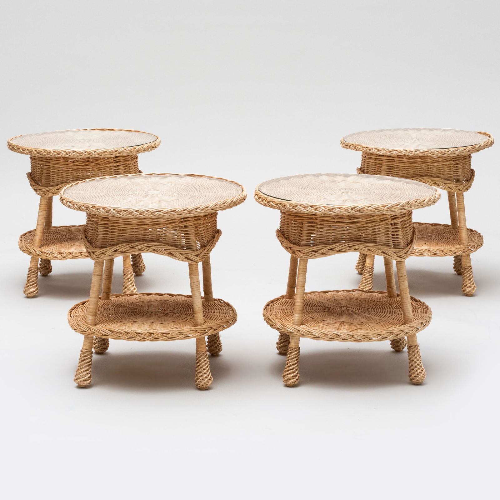 Group of Four Wicker Side Tables, Marston & Langinger, England (1 of 17)