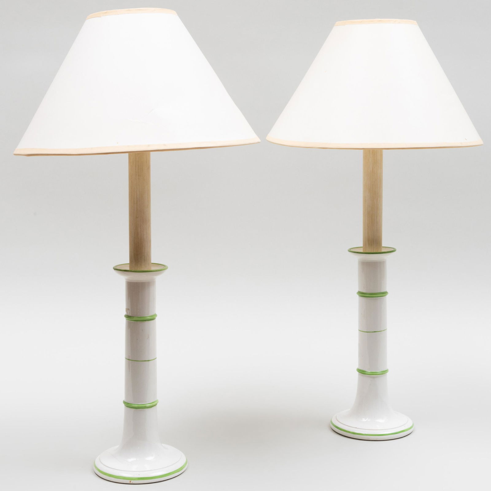 Pair of Porcelain Candlestick Lamps (1 of 7)