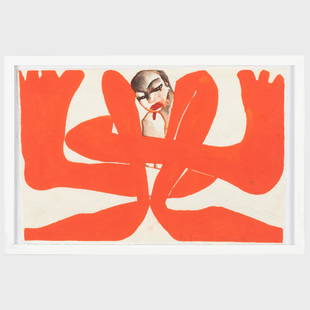 Francesco Clemente (b. 1952): Untitled (Self Portrait): Francesco Clemente (b. 1952): Untitled (Self Portrait) Digital print on heavy paper, 1993, signed and numbered 67/250 in pencil. 10 1/2 x 16 in. (sheet), 11 3/4 x 17 3/4 in. (frame). Sold Stair, June