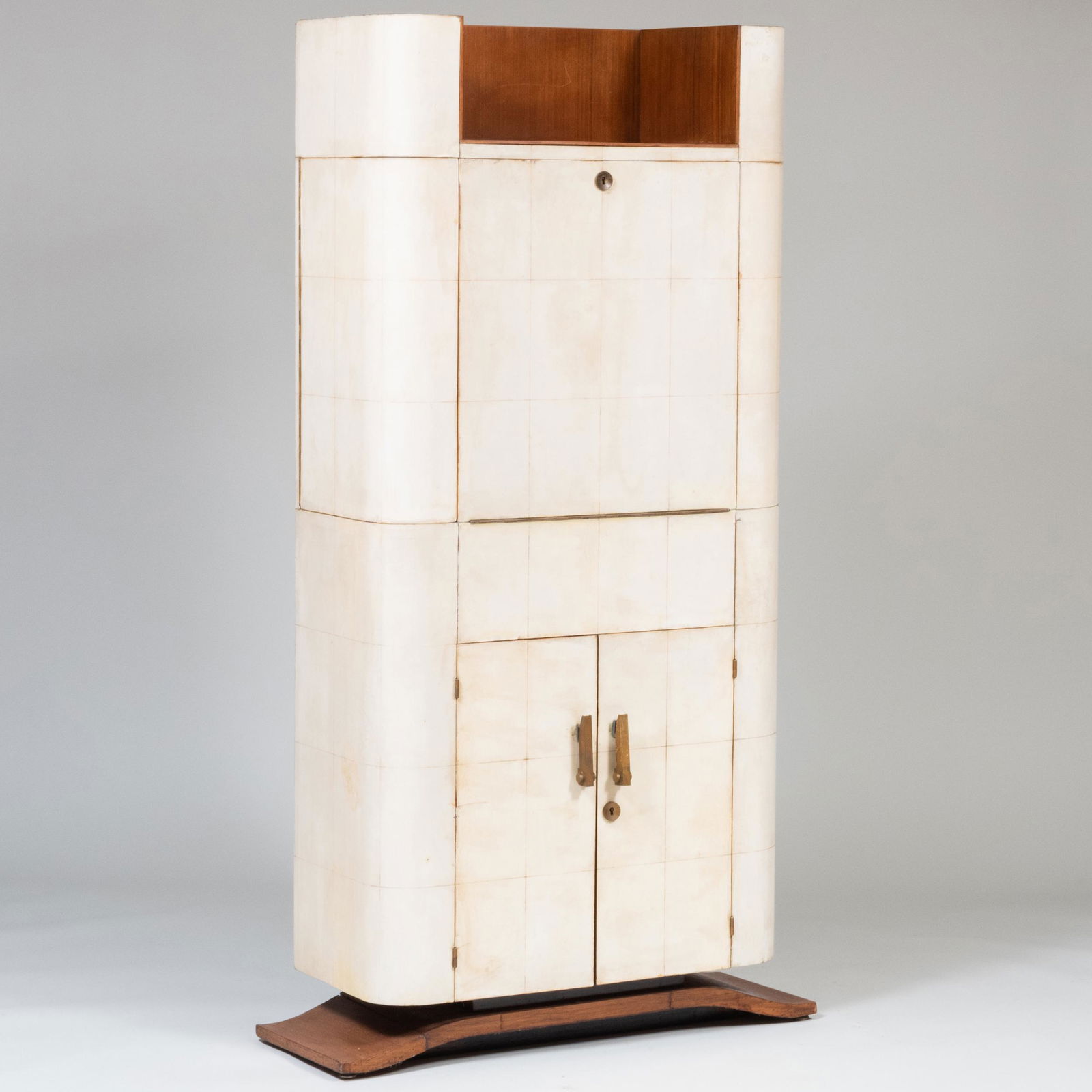 Art Deco Parchment-Veneered Bar Cabinet (1 of 7)