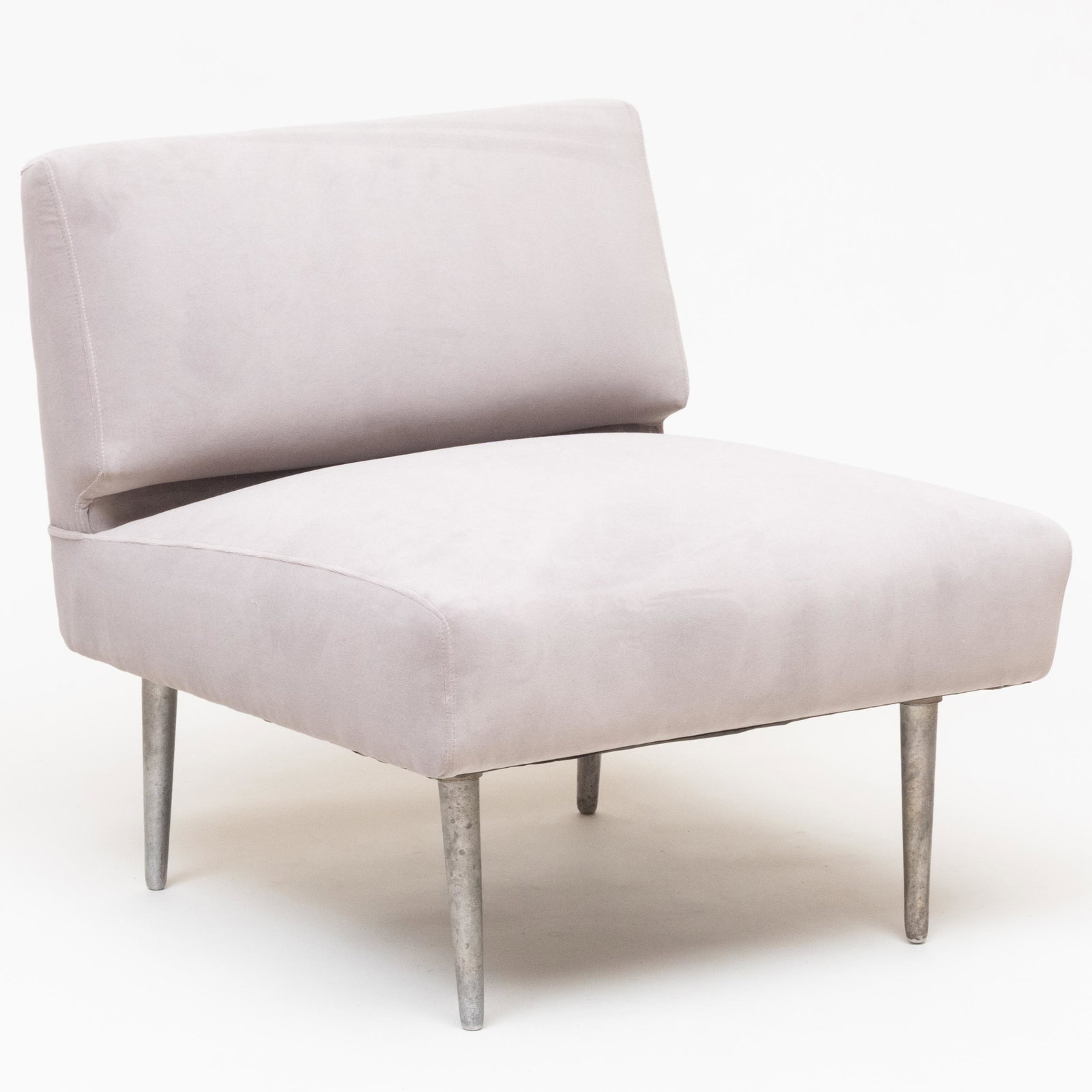Edward Wormley for Dunbar Aluminum and Upholstery Chair: Edward Wormley for Dunbar Aluminum and Upholstery Chair 29 1/2 x 28 x 30 in., height of seat 17 in. Ensuite with lot 99
