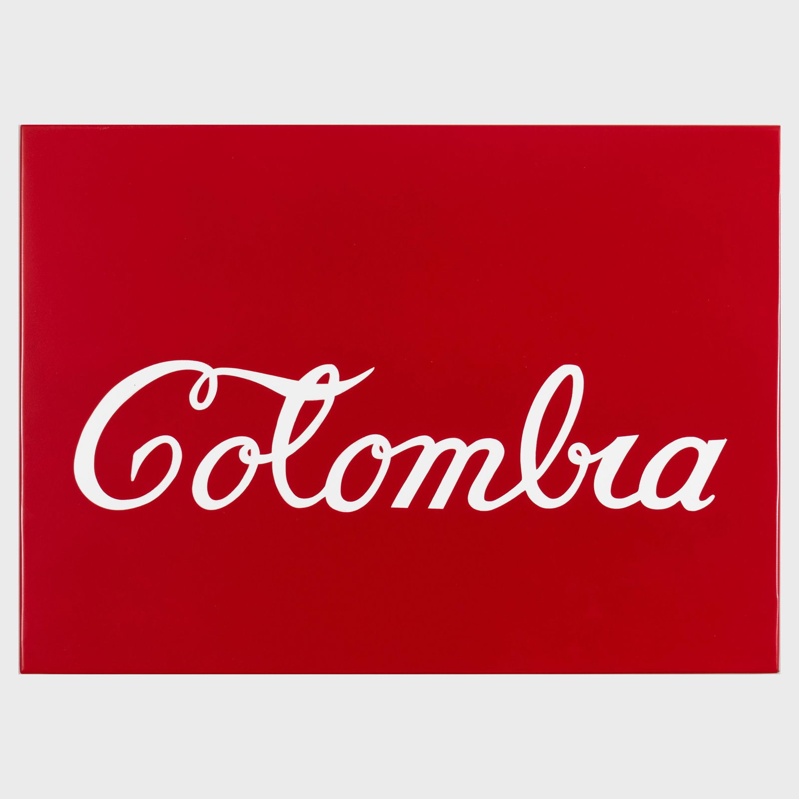 Antonio Caro (1950-2021): Colombia: Antonio Caro (1950-2021): Colombia Enamel on tin, 2010, unsigned. 20 x 27 3/4 in., unframed.