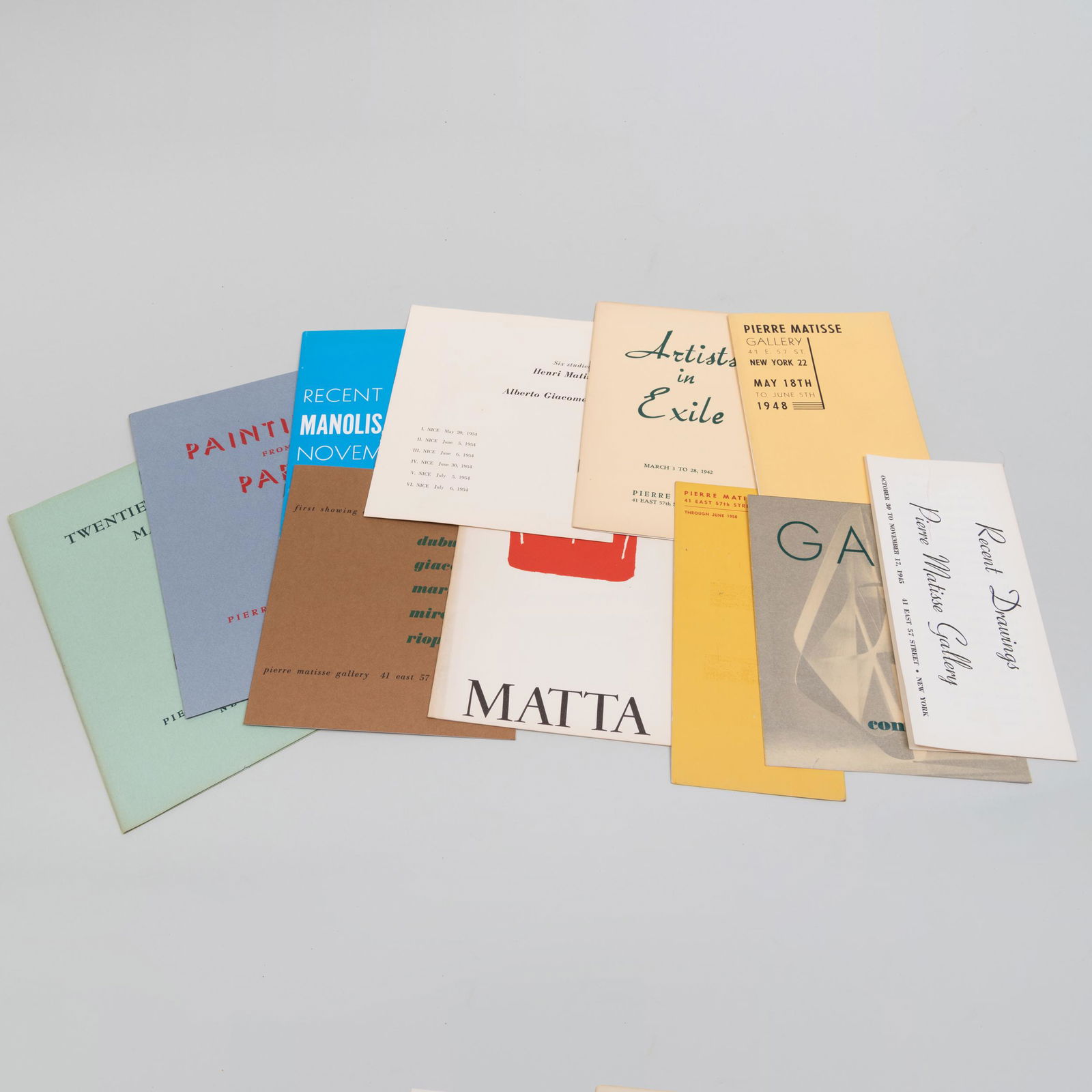 Group of Pierre Matisse Exhibition Catalogues (1 of 20)