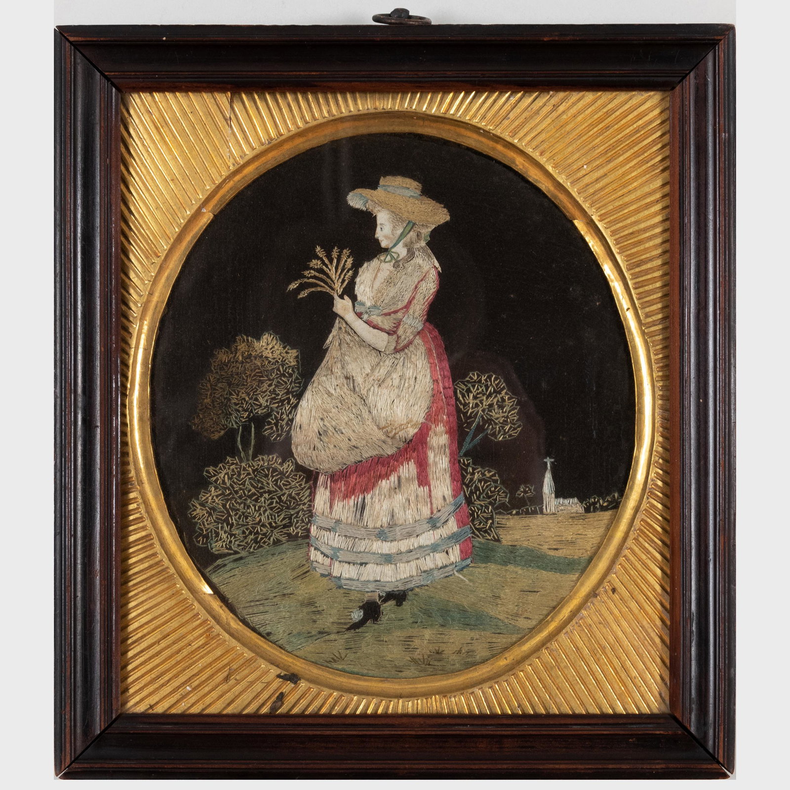 English Silkwork Figural Picture (1 of 4)