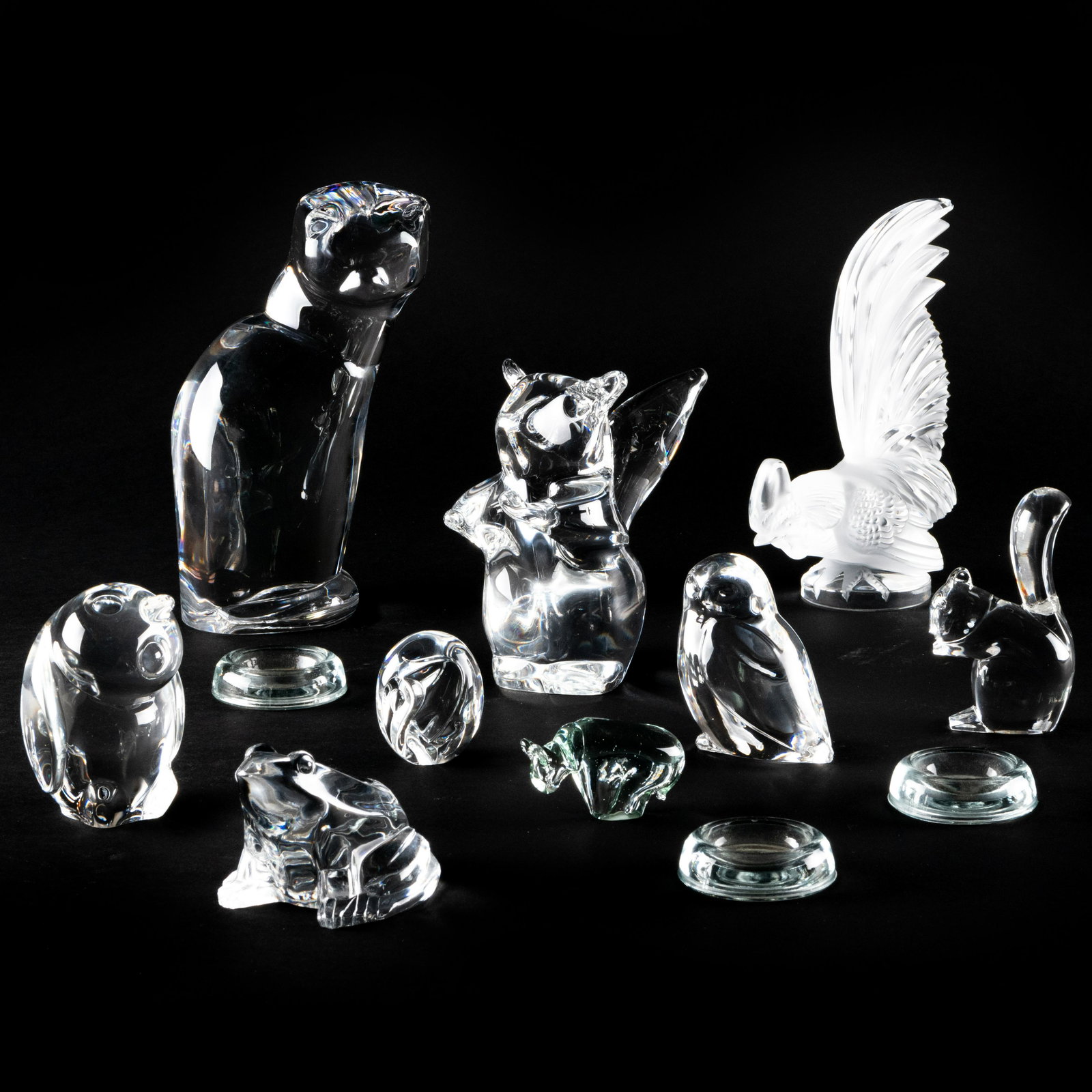 Group of Steuben, Lalique and Baccarat Glass Animals (1 of 16)