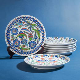 Group of Seven Iznik Style Porcelain Plates