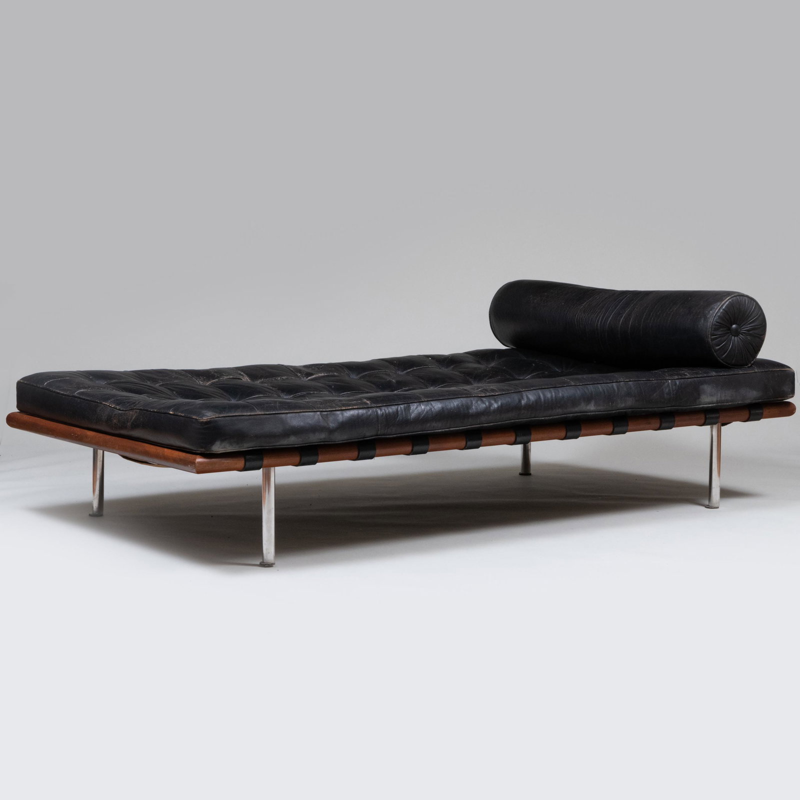 Mies van der Rohe for Knoll Walnut, Chrome and Tufted Leather Upholstered "Barcelona' Daybed (1 of 10)