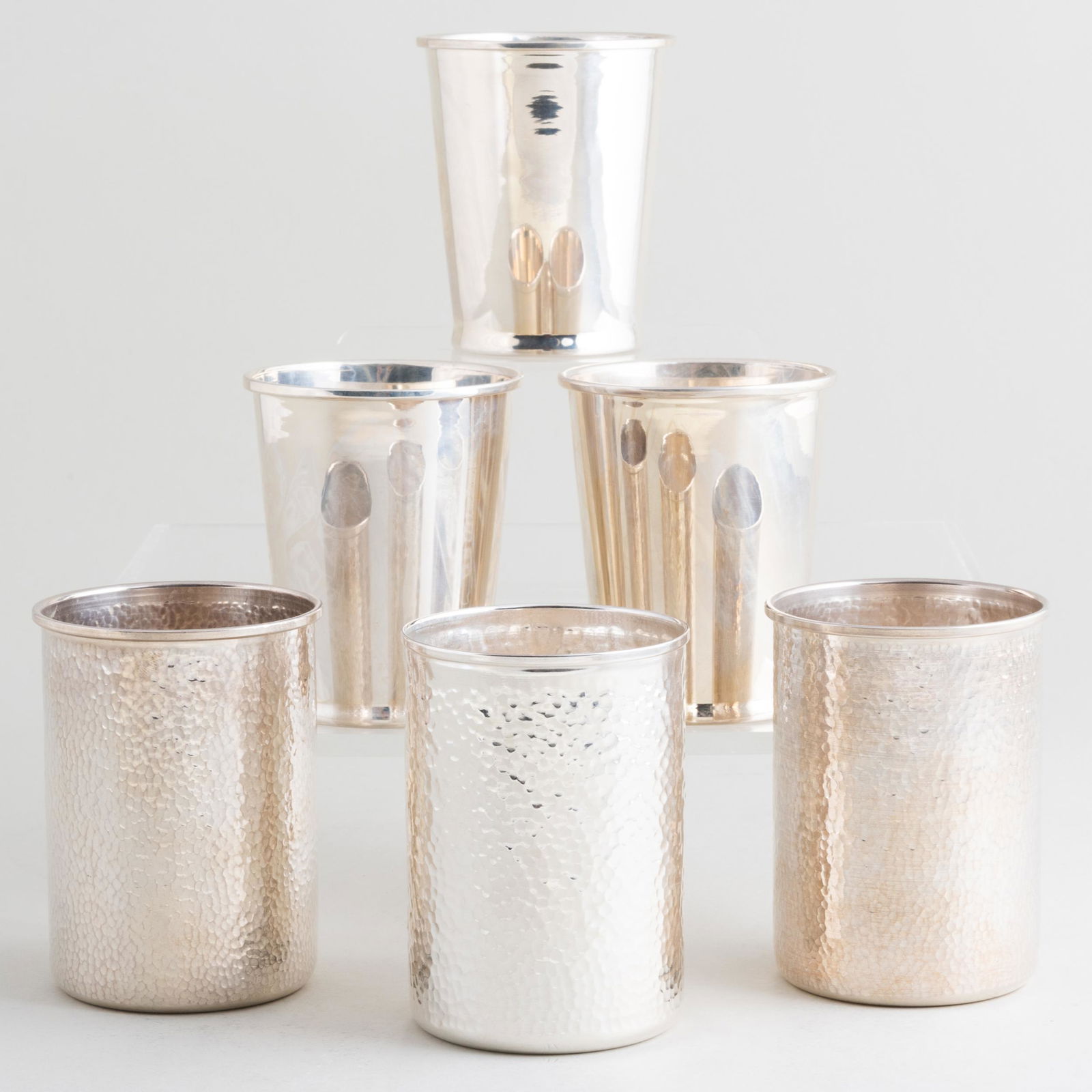 Two Set Sets of Three Silver Tumblers (1 of 7)