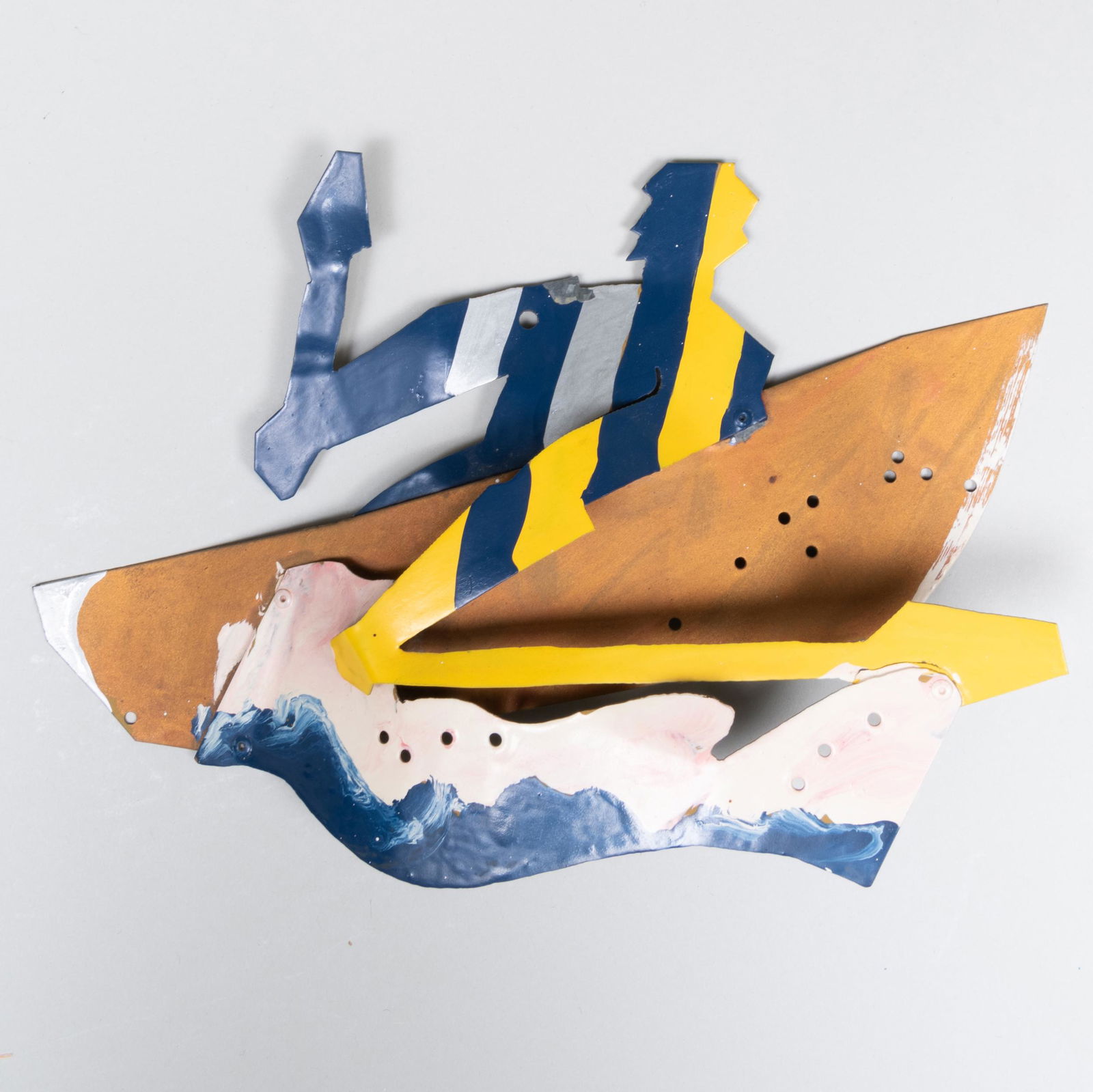 Timothy Woodman (1952-2008): Man Rowing: Timothy Woodman (1952-2008): Man Rowing Painted metal, 1978, signed, dated and numbered 14/75 on the underside. 7 x 1 x 2 in.