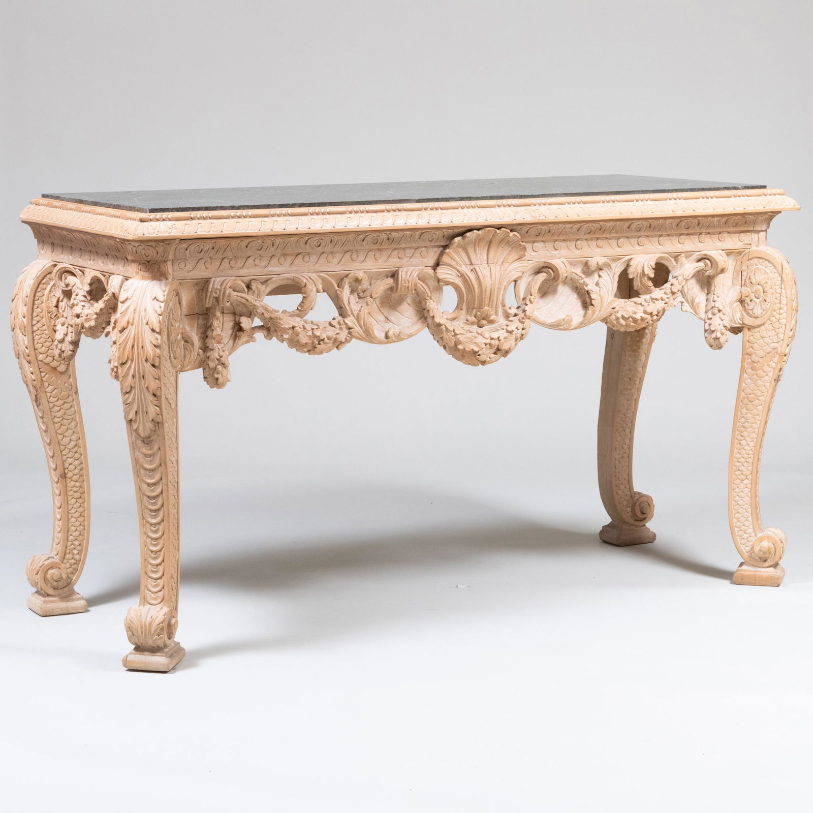 George II Style Carved and Limed Pine Console (1 of 14)