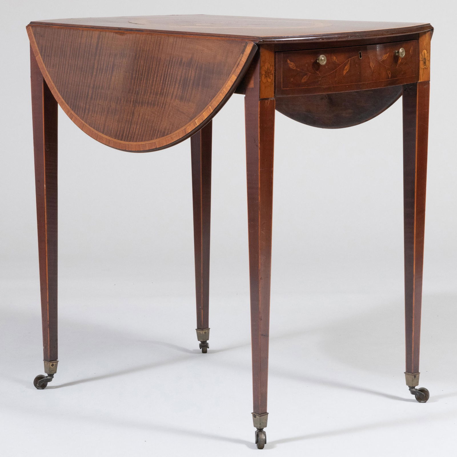 George III Harewood, Satinwood Inlaid and Penwork Pembroke Table (1 of 10)