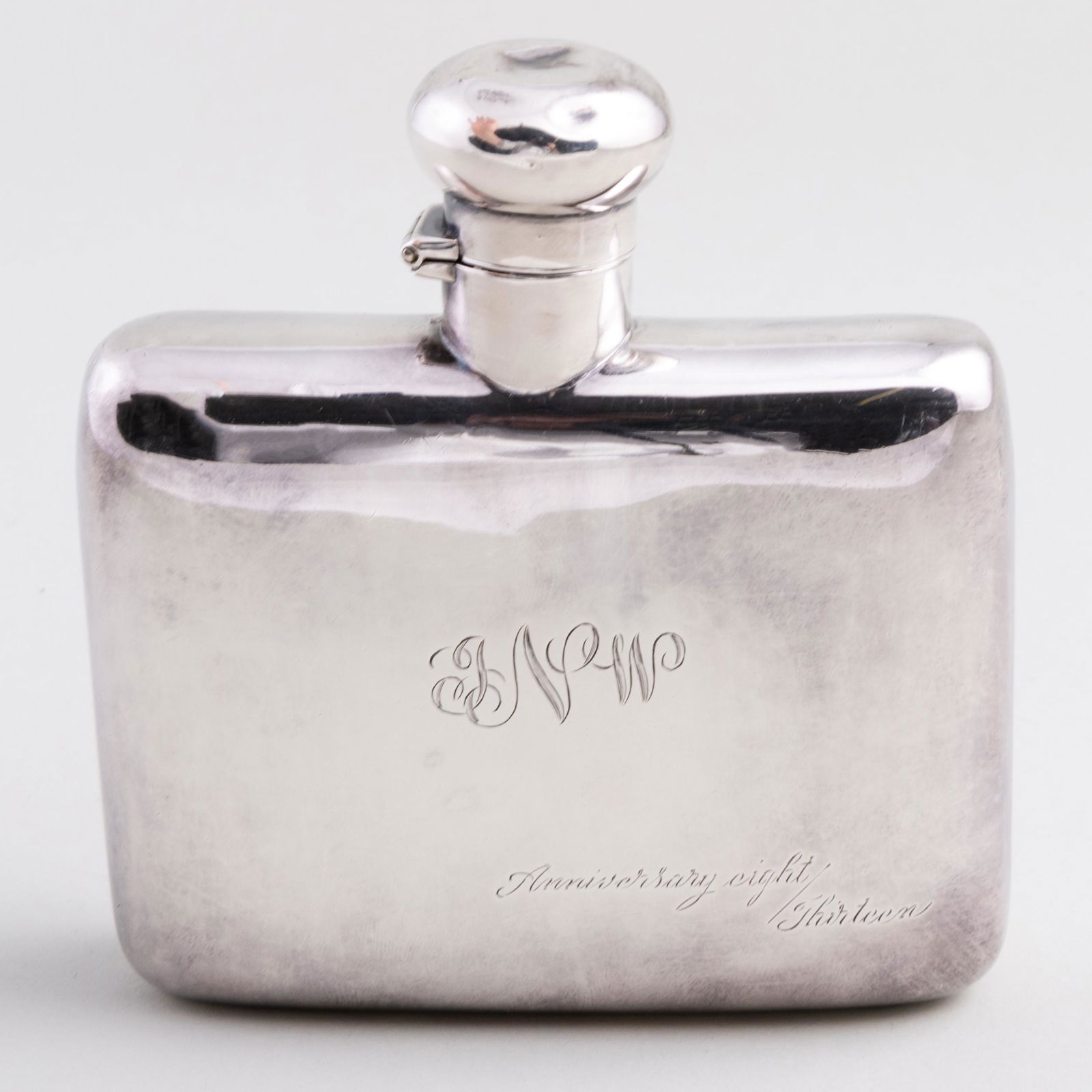 Joanne Woodward's Silver Engraved Anniversary Flask (1 of 8)