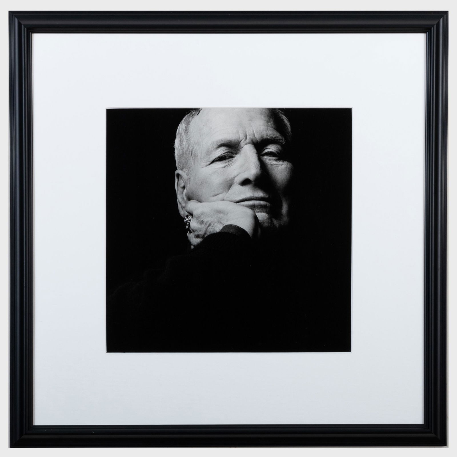 Bruce Davidson (b. 1933): Portrait of Paul Newman: Bruce Davidson (b. 1933): Portrait of Paul Newman Gelatin silver print, 2000, signed on the reverse. 16 x 16 in. (sheet), 25 1/2 x 25 1/2 in. (frame). The World of Joanne Woodward and Paul Newman
