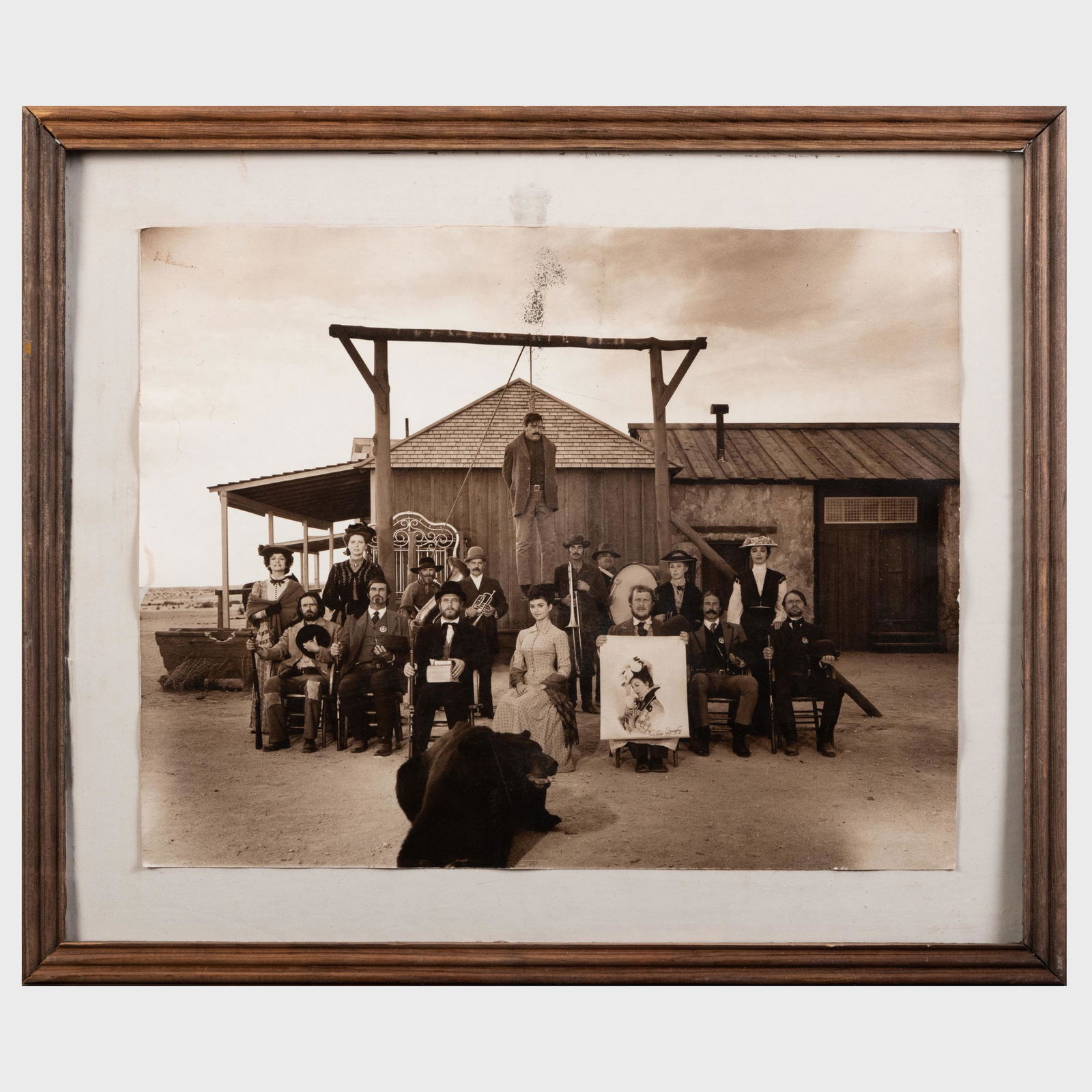 The Life and Times of Judge Roy Bean: Set Photographs: The Life and Times of Judge Roy Bean: Set Photographs Three sepia photographs with the Frank Shugrue inkstamps, three black and white photographs with inscriptions on the mats, five sepia photographs,