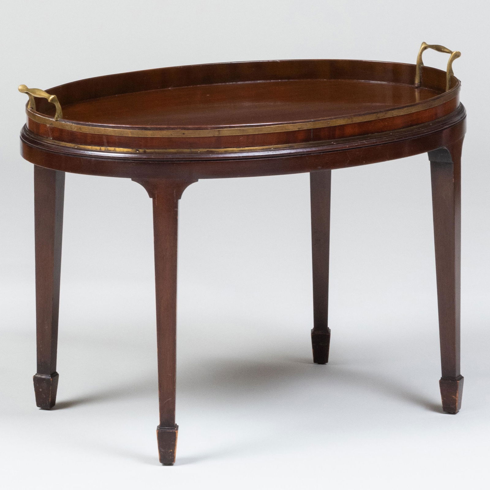 George III Brass-Mounted Mahogany Tray on Later Stand (1 of 7)