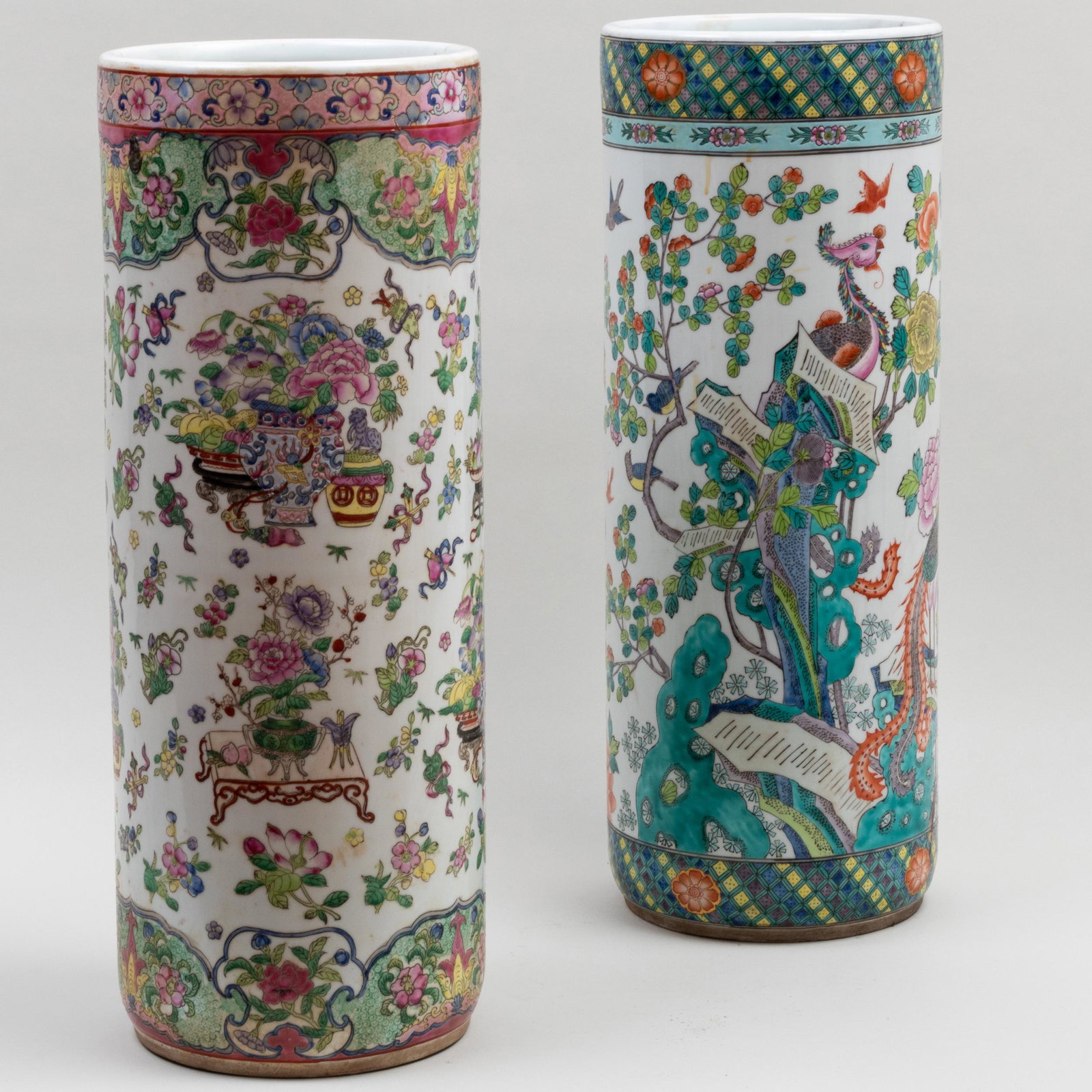 Two Chinese Porcelain Umbrella Stands: Two Chinese Porcelain Umbrella Stands Unmarked. 24 x 9 in. diam. The World of Joanne Woodward and Paul Newman