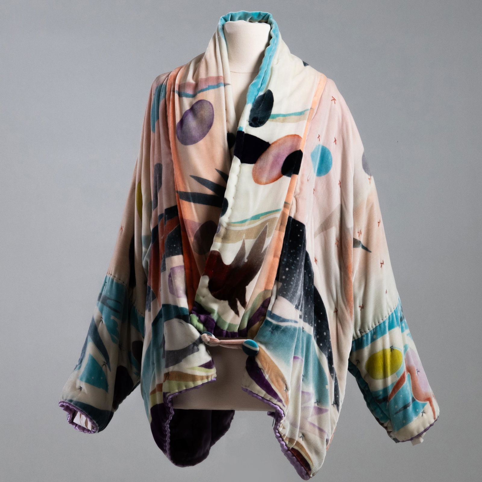 Hand-Painted Velour Cape, worn by Joanne Woodward and Painted by Julia Hill (1 of 6)