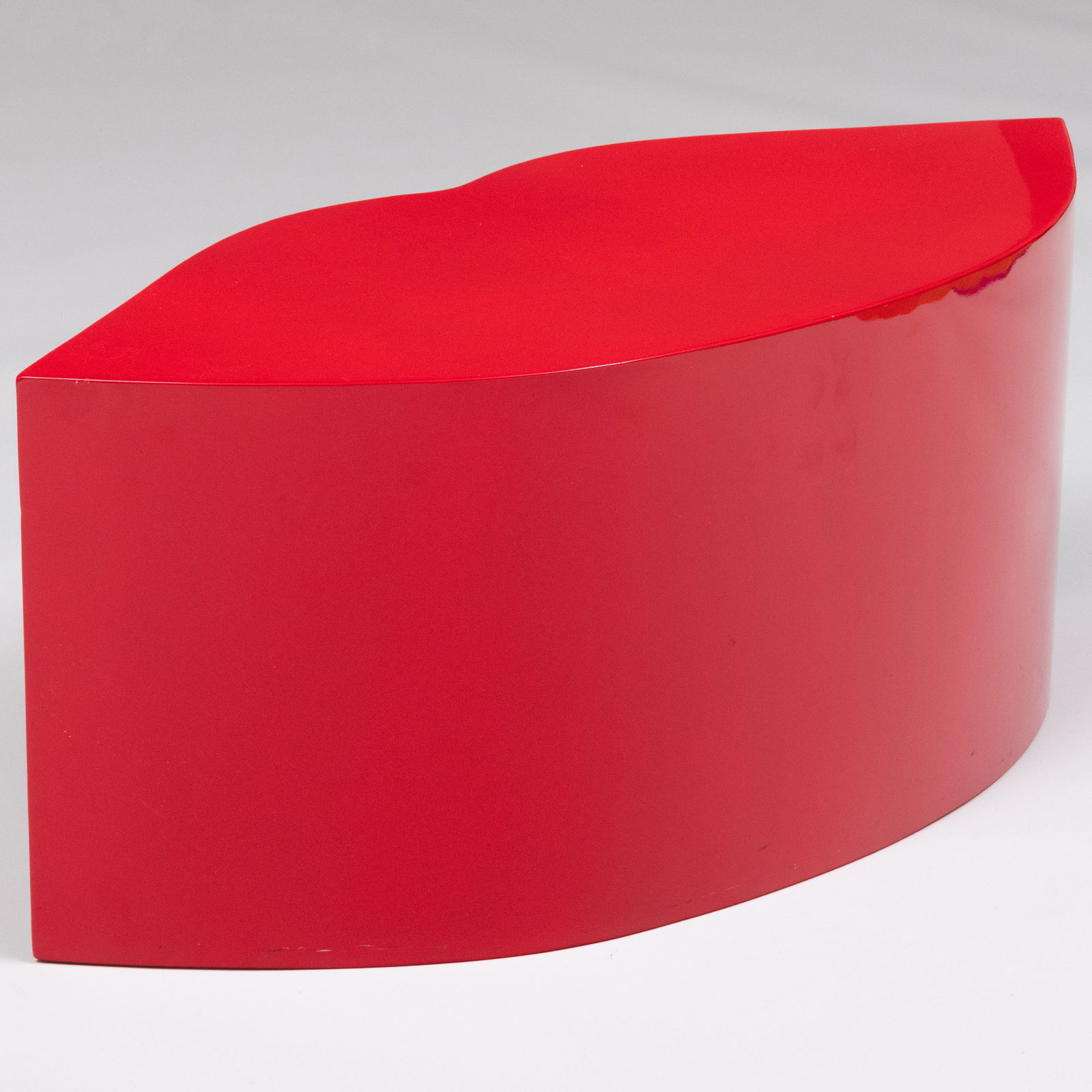 Modern Red Painted Metal Lip-Form Low Table (1 of 9)