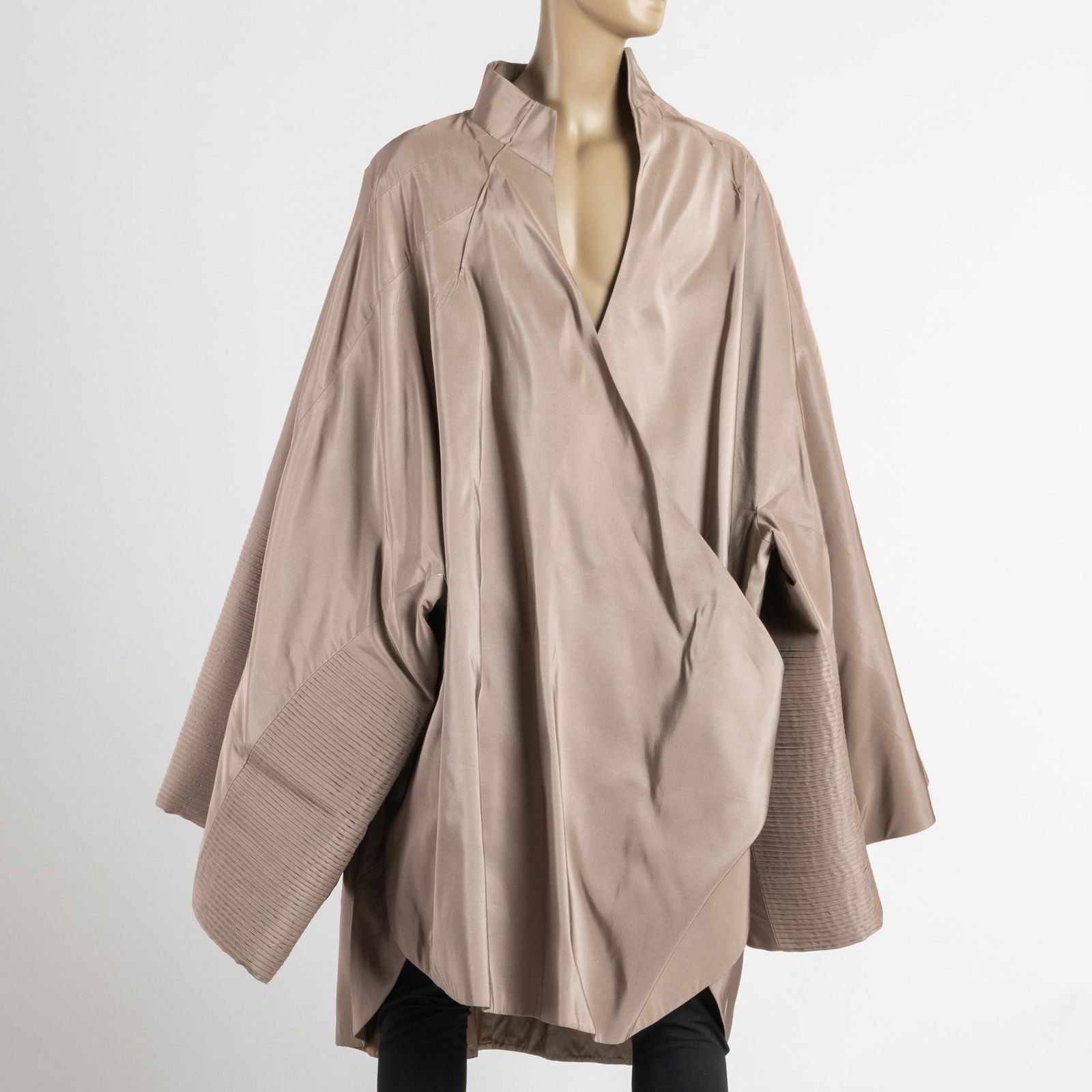 Chado Ralph Rucci Pale Grey Silk Caftan (1 of 8)