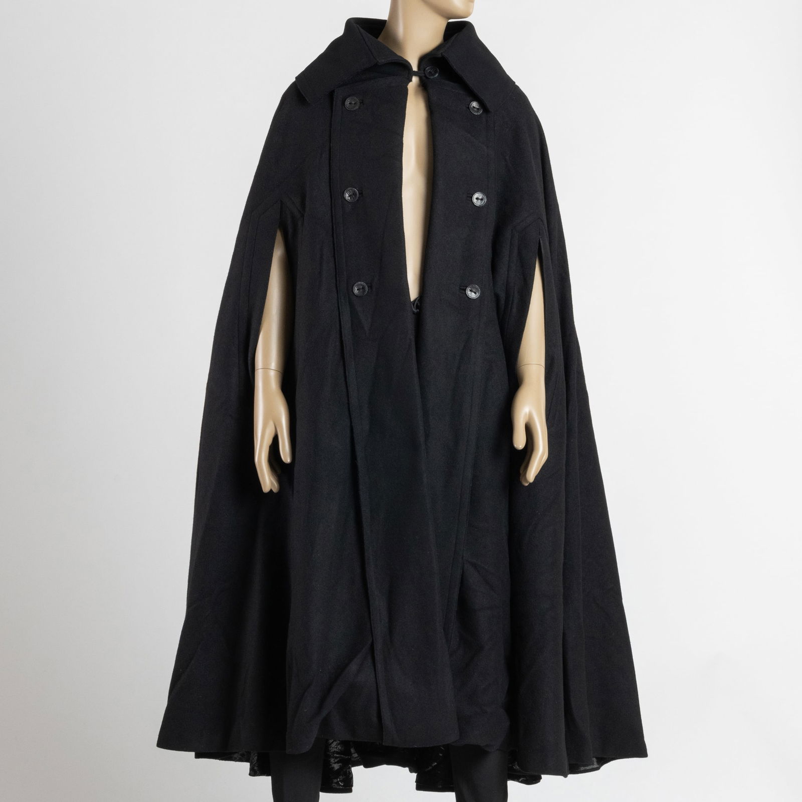 Martin Grant Black Wool Evening Cape (1 of 8)