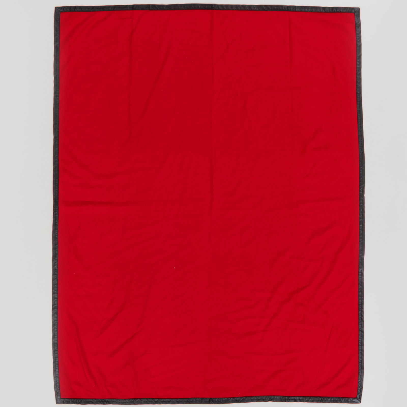 Loro Piano Red Cashmere Throw, A Ralph Lauren Red Cashmere and Black Leather Lined Throw (1 of 10)