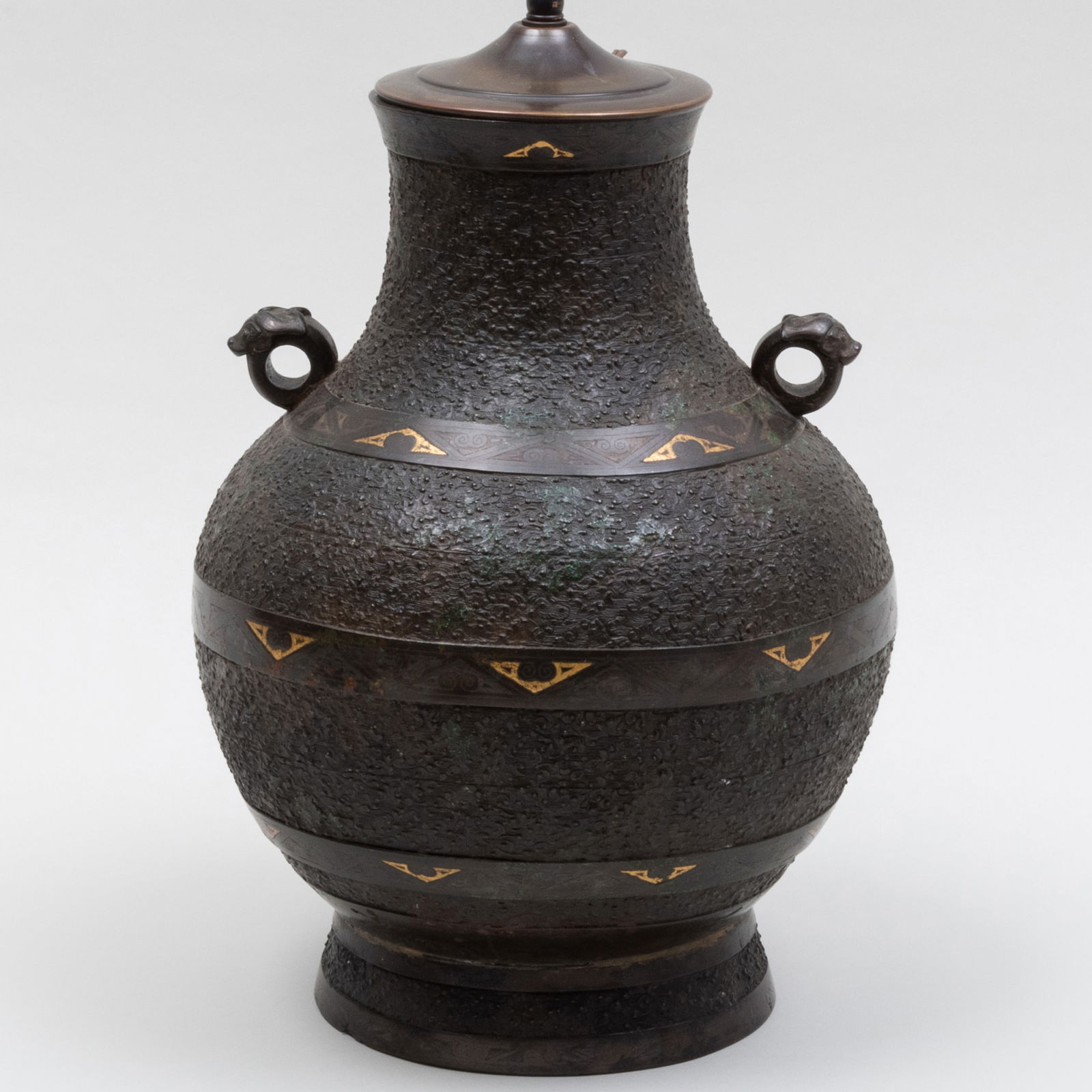 Patinated Metal Hu Form Lamp (1 of 10)