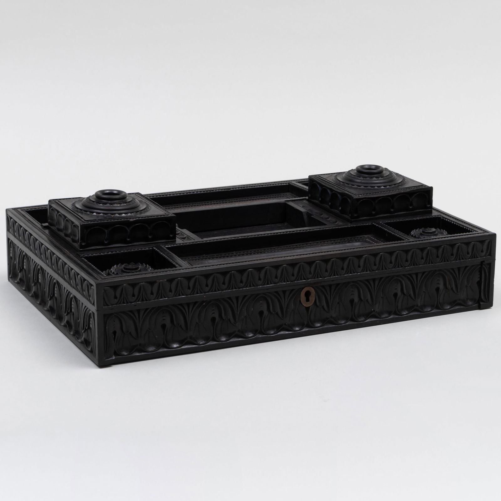Anglo-Indian Ebony Inkstand (1 of 8)