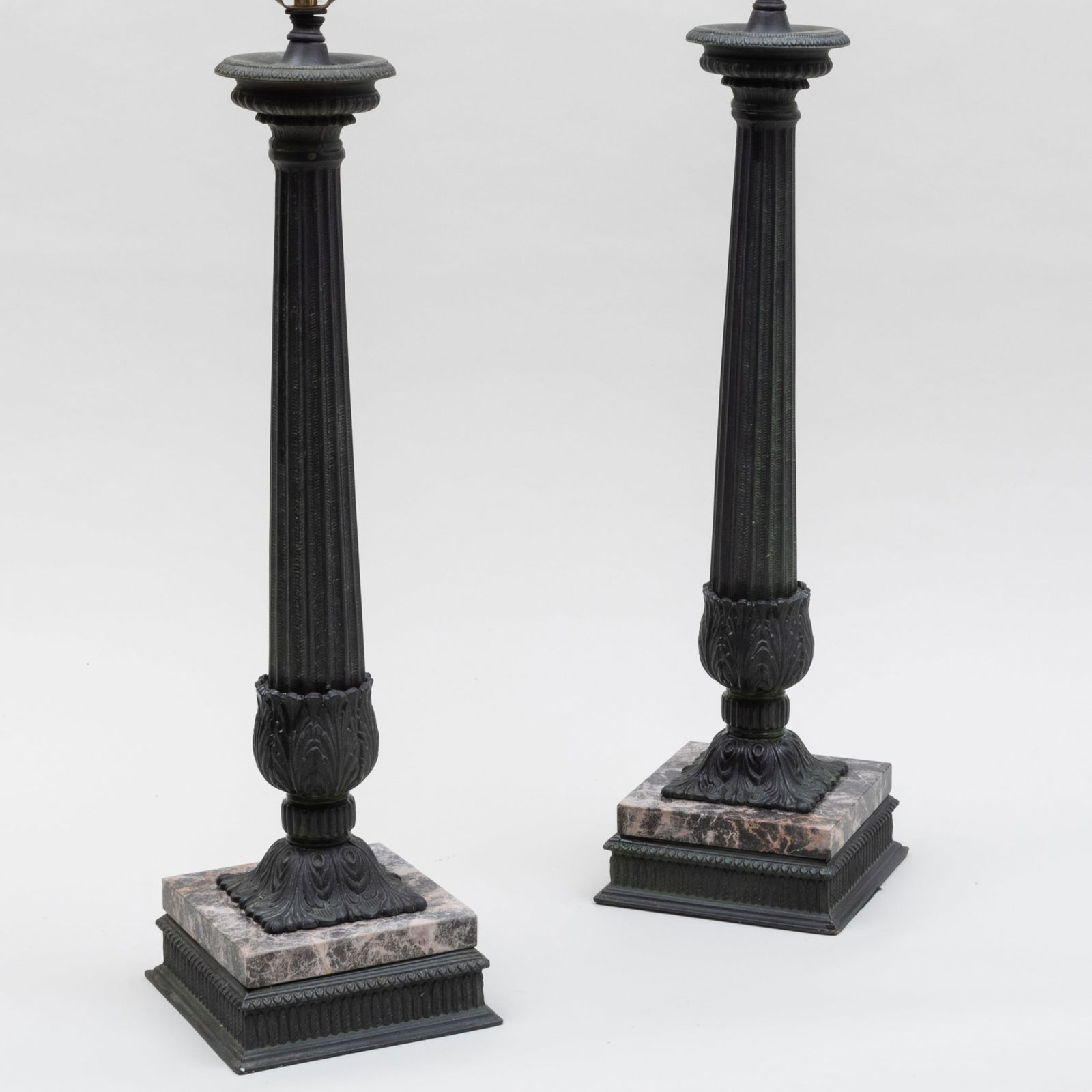 Pair of Painted Metal Columnar Lamps (1 of 7)