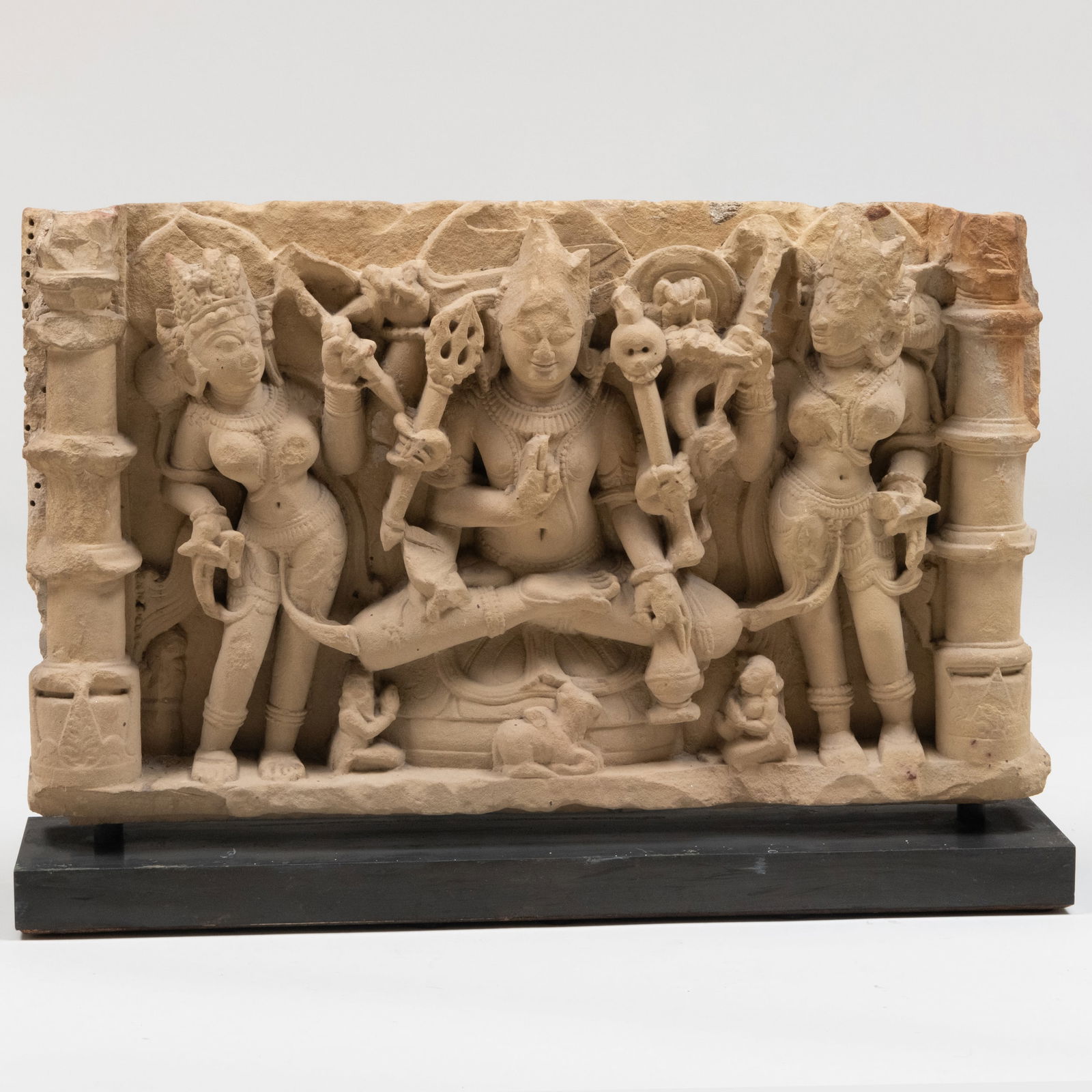Large Indian Sandstone Relief of Shiva with Female Attendants (1 of 8)