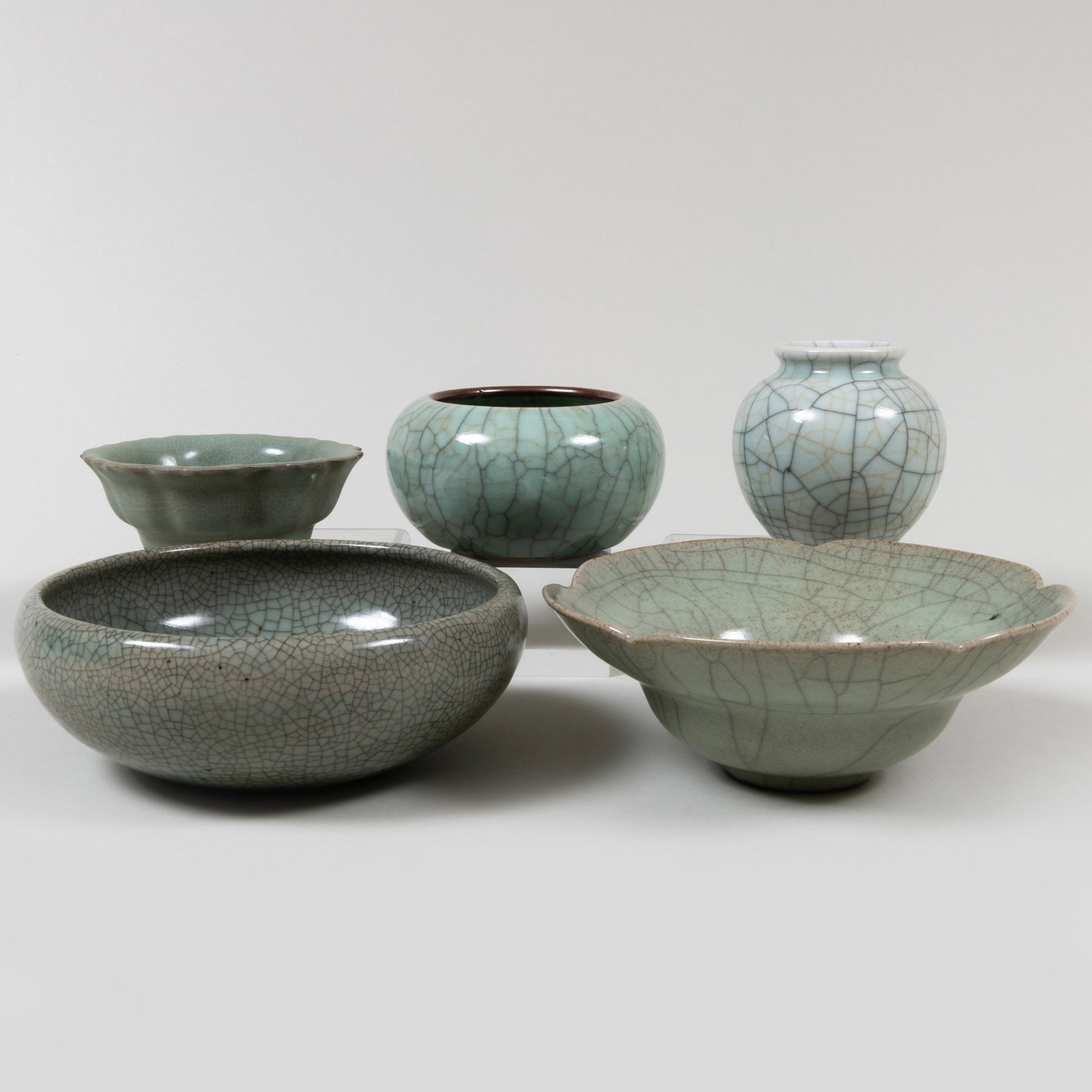 Five Chinese Crackle Glazed Vessels (1 of 16)