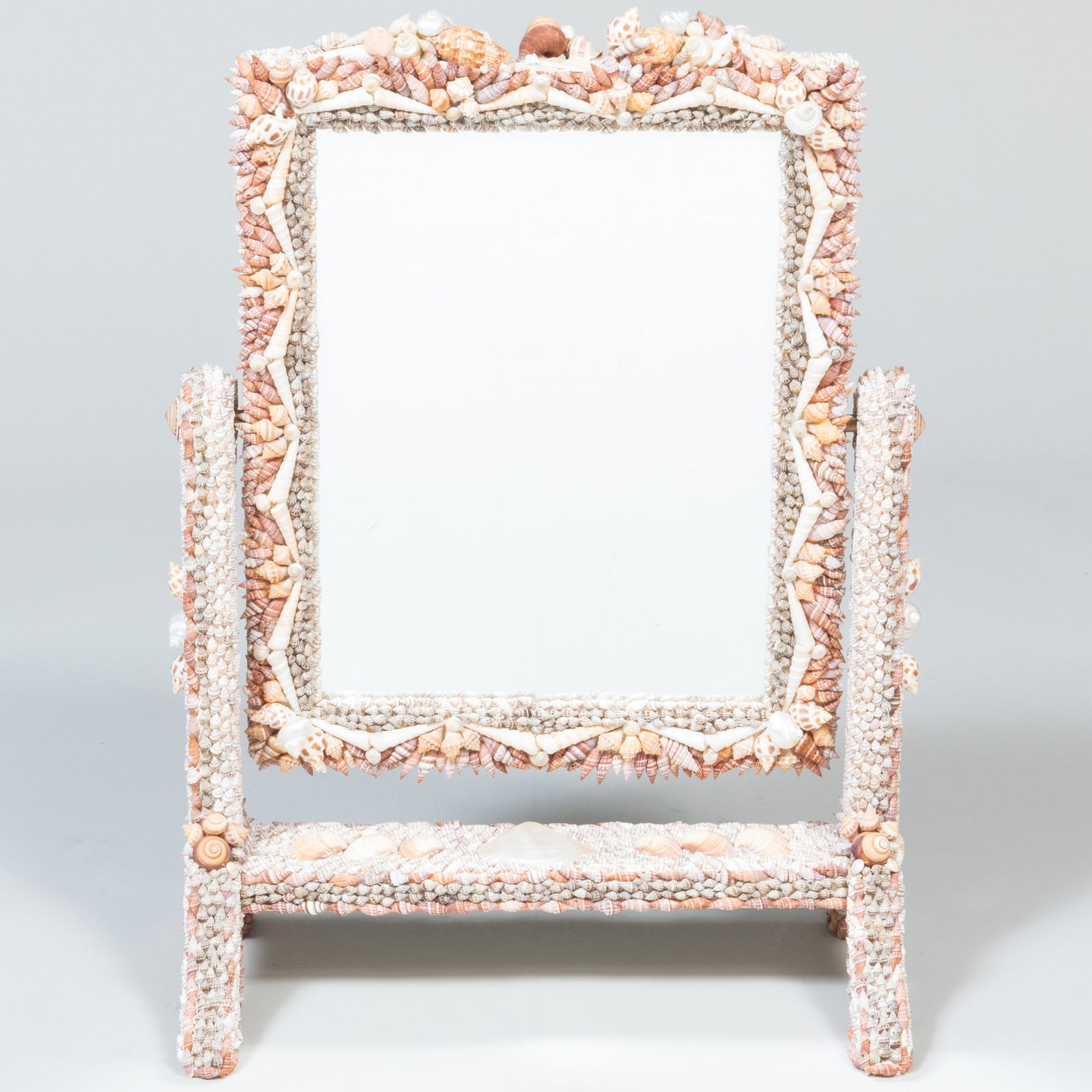 Shell Encrusted Vanity Mirror, Attributed to Artist Luisa Caldwell (1 of 7)