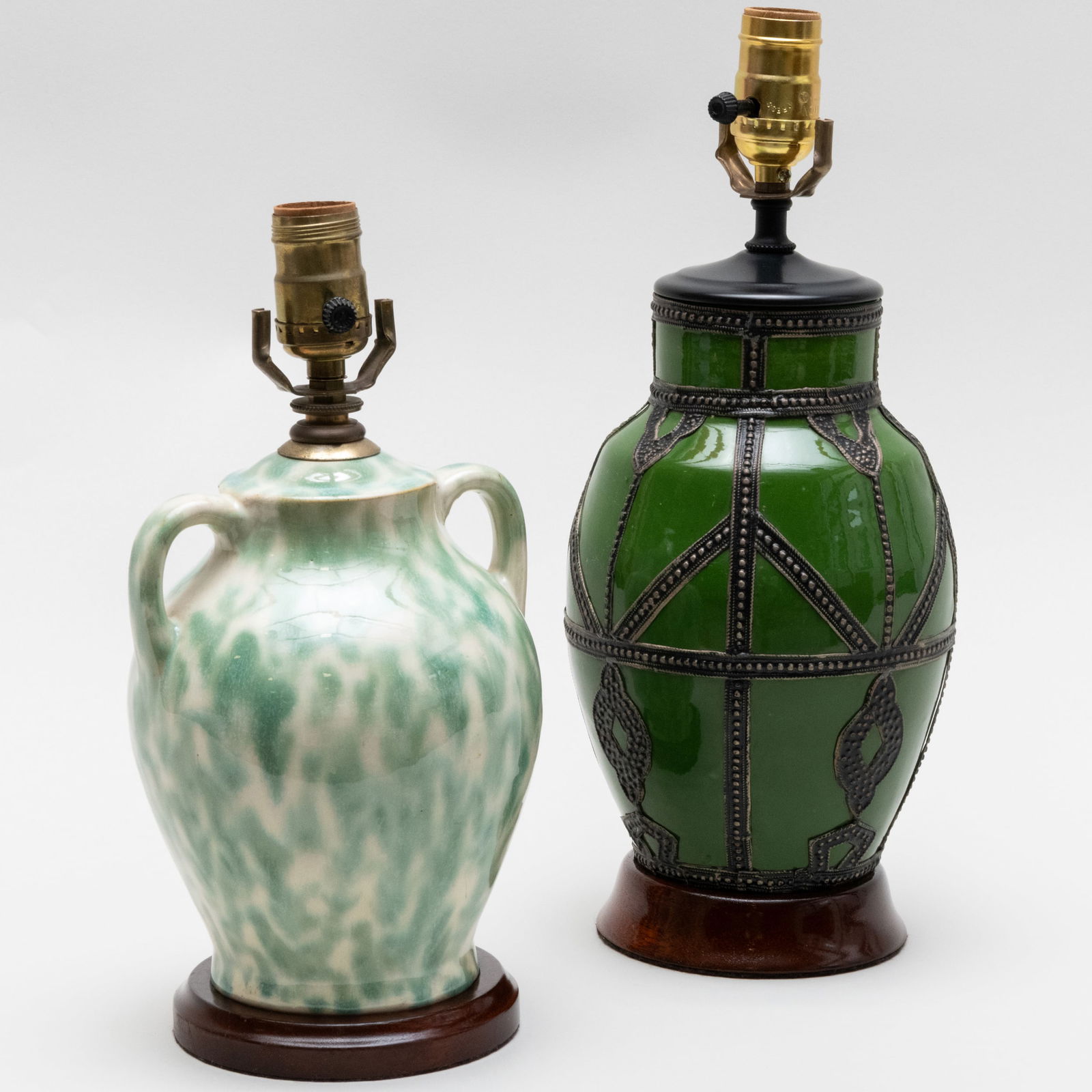 Two Green Glazed Table Lamps (1 of 14)
